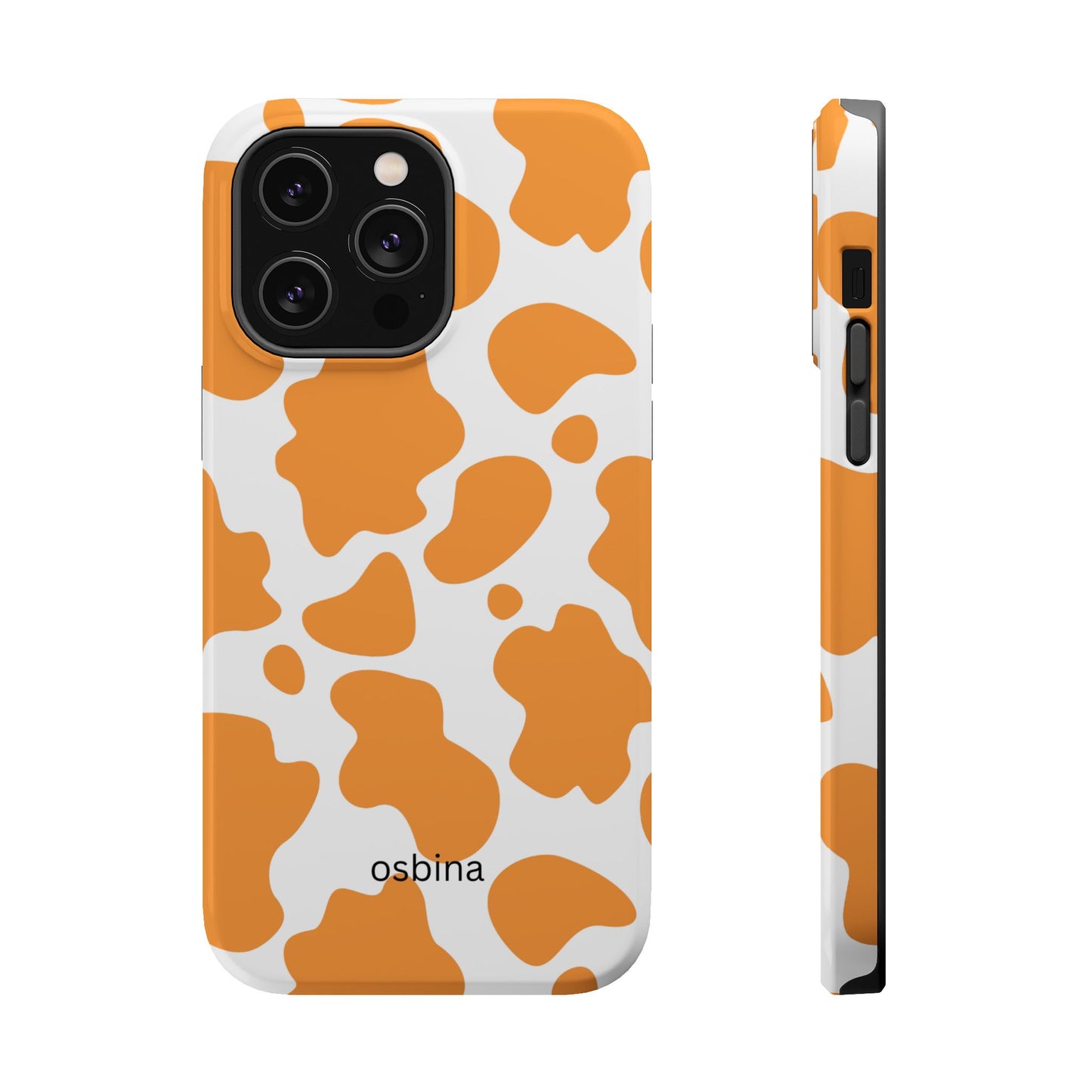osbina | MagSafe Compatible for iPhone | Holy Cow, It’s Chic — The Orange Cow Print Case | The Season Collective