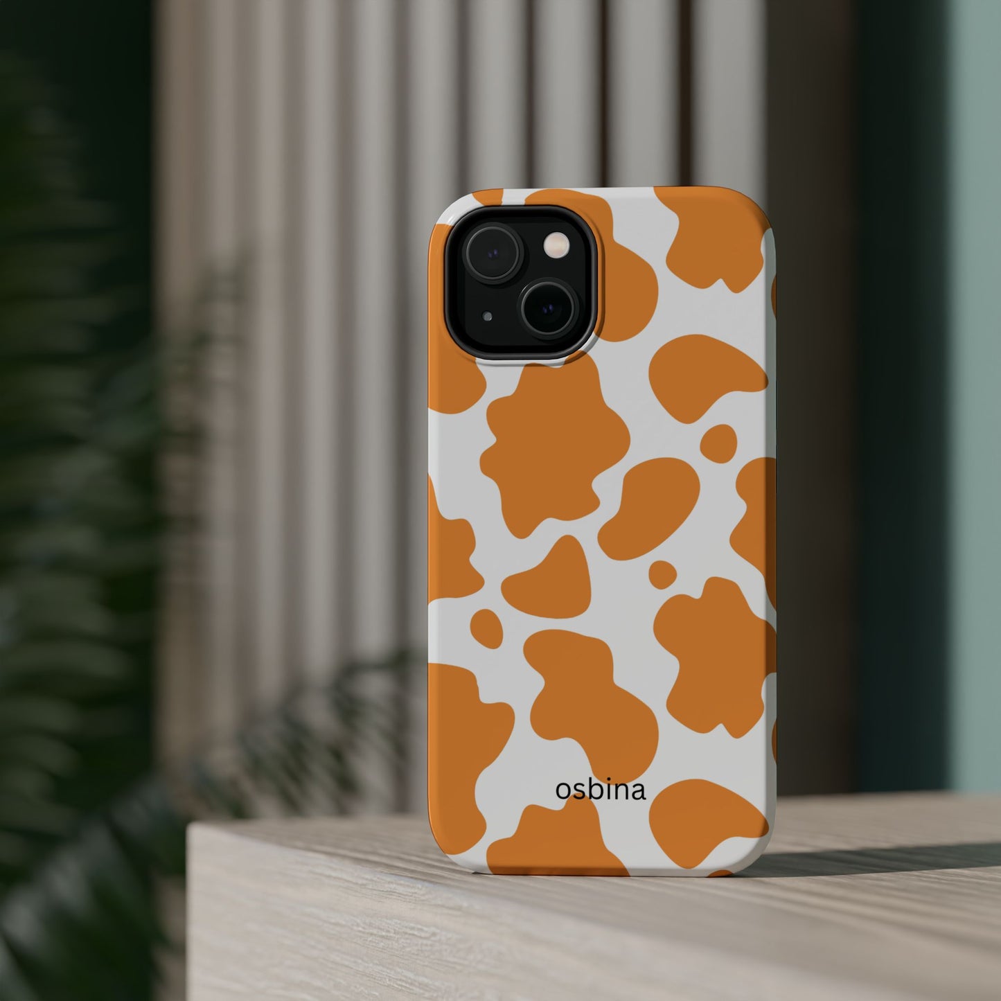 osbina | MagSafe Compatible for iPhone | Holy Cow, It’s Chic — The Orange Cow Print Case | The Season Collective