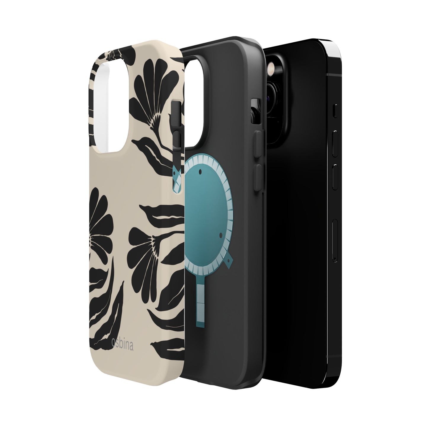 osbina | MagSafe compatible for iPhone | Obsidian Bloom Flower Phone Case | Modern Muse Collection