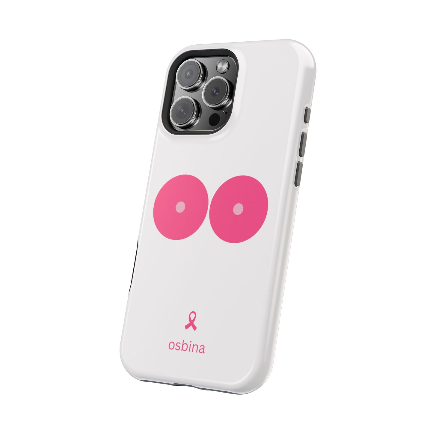 osbina | MagSafe compatible for iPhone | Limited Edition The Check Your Tatas Case in Light Pink + Soft Pink + Hot Pink | The Pink October Collection | Inspired By