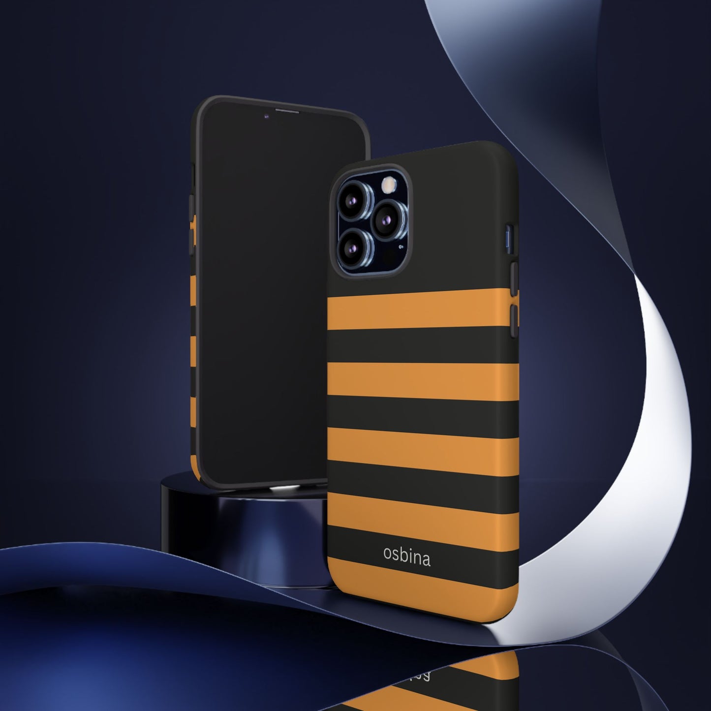 osbina | The Horizon Stripe Case in Black + Orange | The Season Collective