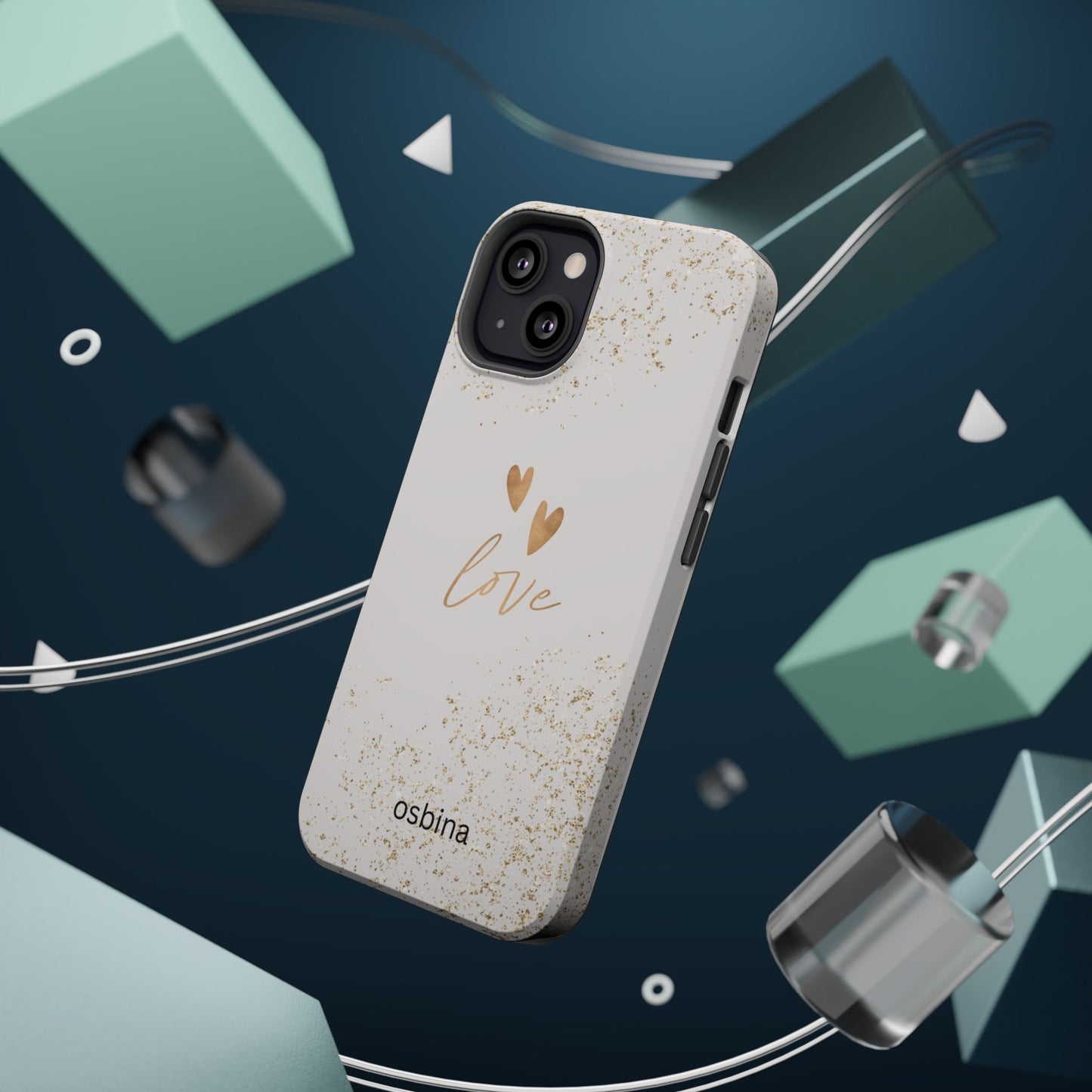 osbina | MagSafe compatible for iPhone | Golden Amour Phone Case | Modern Muse Collection