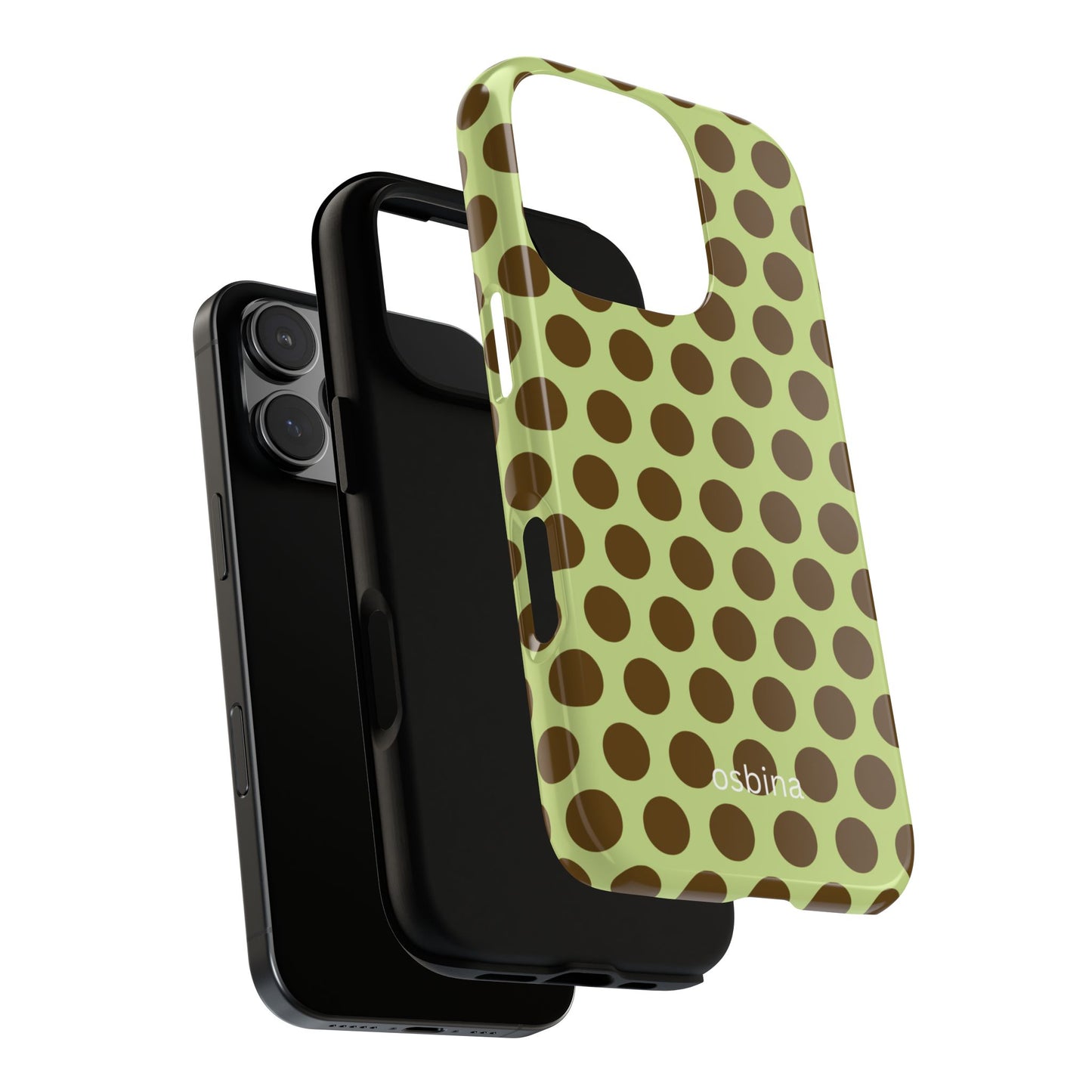 osbina | Chartreuse Cocoa Dots Phone Case | Color Edit Collection
