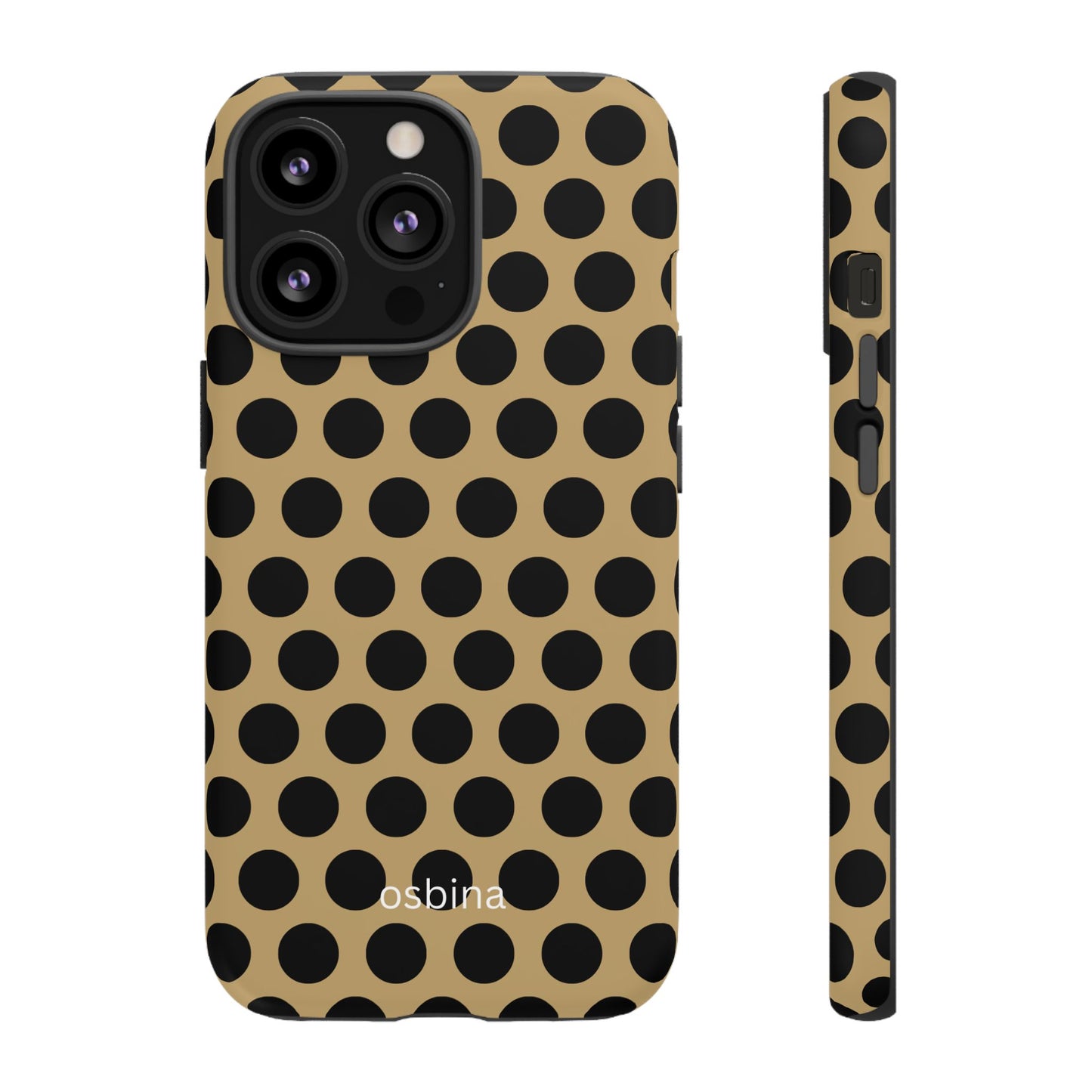 osbina | Camel Noir Dots Phone Case | Modern Muse Collection