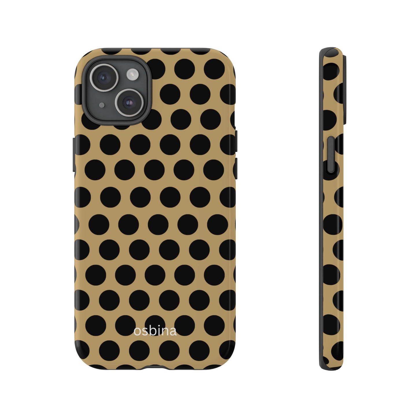 osbina | Camel Noir Dots Phone Case | Modern Muse Collection