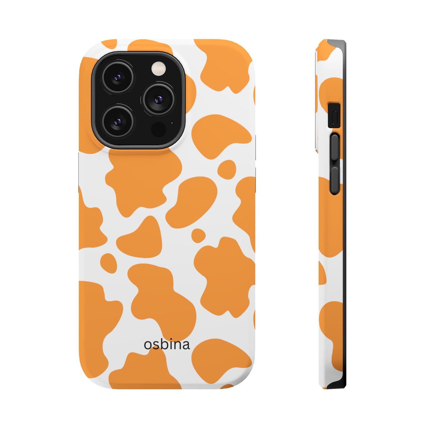 osbina | MagSafe Compatible for iPhone | Holy Cow, It’s Chic — The Orange Cow Print Case | The Season Collective