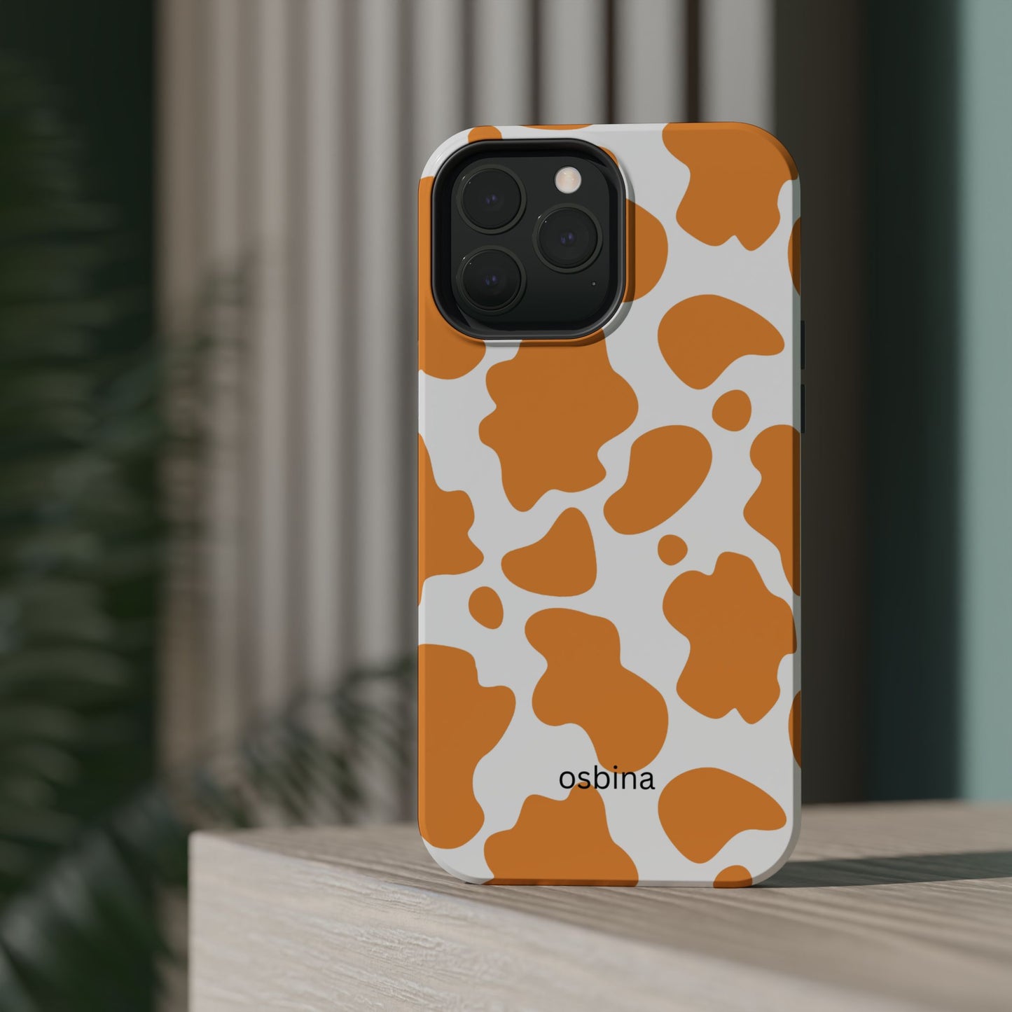 osbina | MagSafe Compatible for iPhone | Holy Cow, It’s Chic — The Orange Cow Print Case | The Season Collective