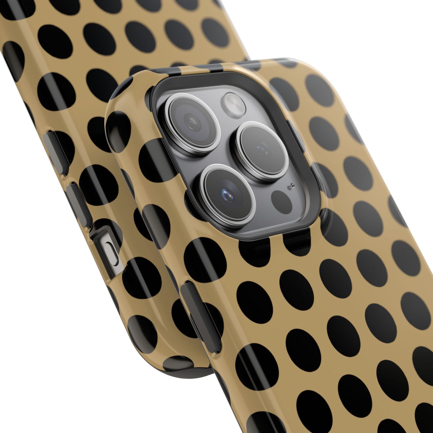 osbina | MagSafe compatible for iPhone | Camel Noir Dots Phone Case | Modern Muse Collection