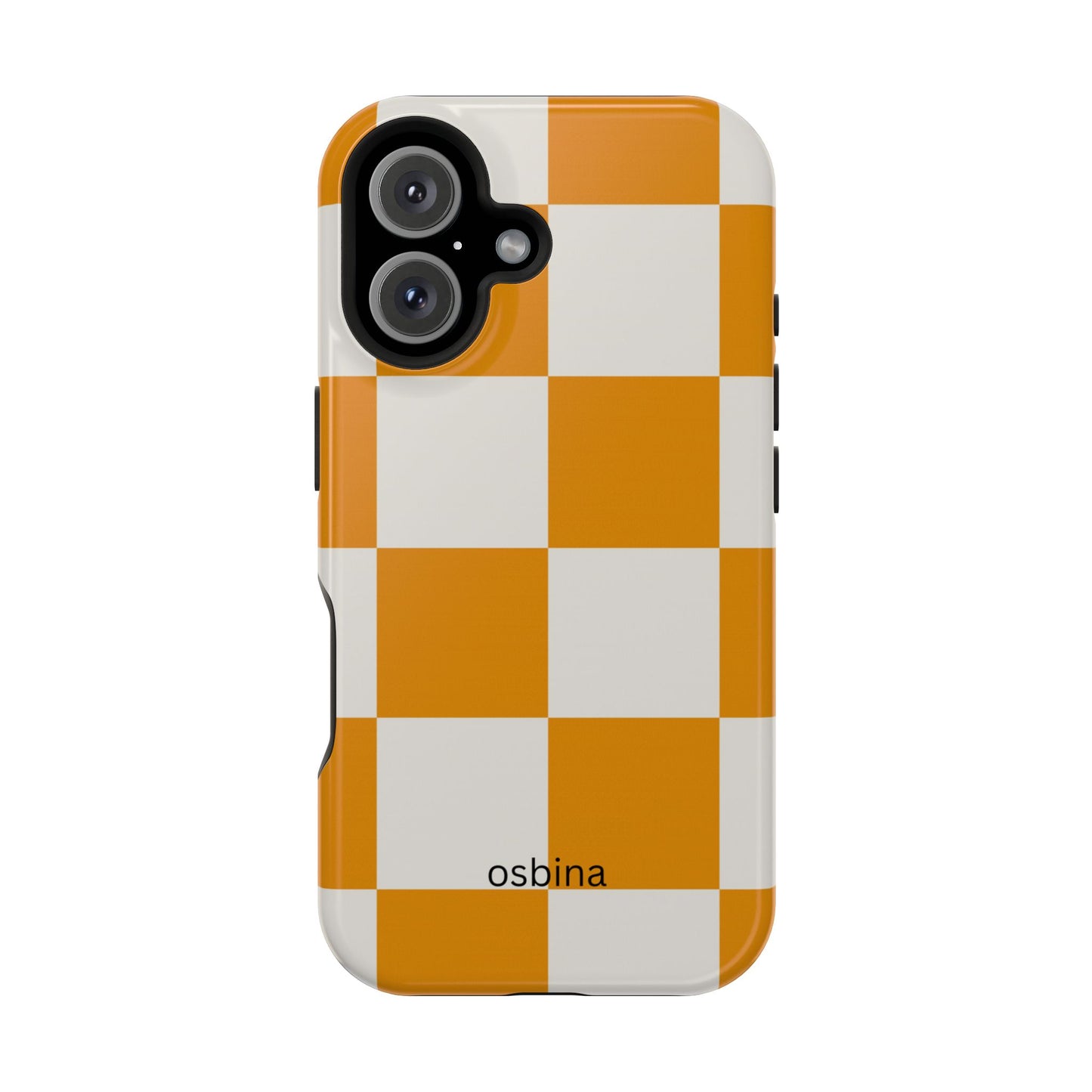 osbina | MagSafe Compatible for iPhone | Check You Out — The Orange + White Check Case | The Season Collective