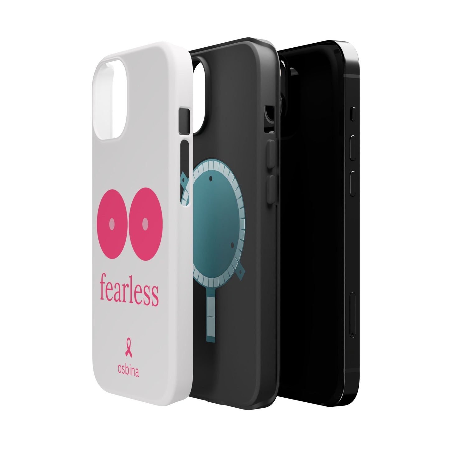 osbina | MagSafe compatible for iPhone | Limited Edition The Fearless Tatas Case in Light Pink + Soft Pink + Hot Pink | The Pink October Collection | Inspired By