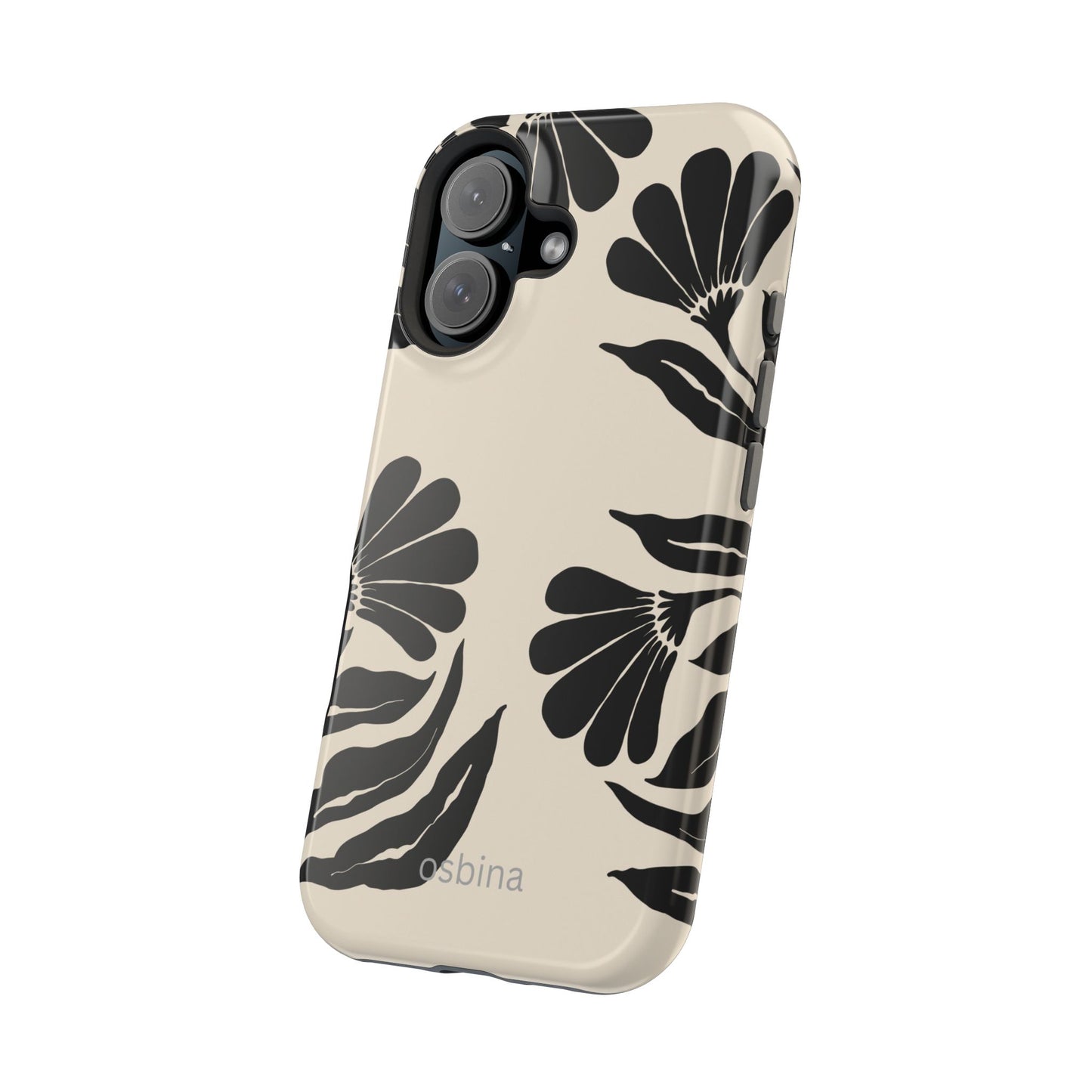 osbina | MagSafe compatible for iPhone | Obsidian Bloom Flower Phone Case | Modern Muse Collection