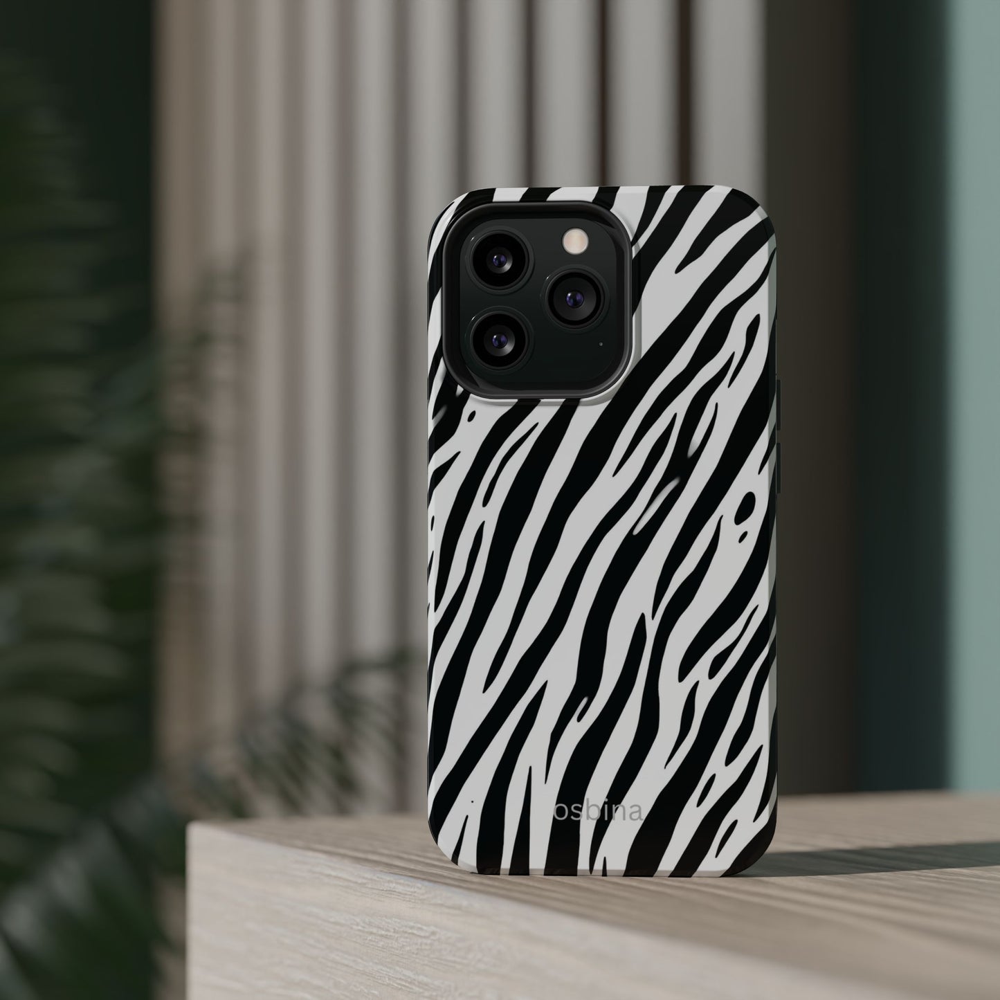 osbina | MagSafe Compatible for iPhone | The Bengal Bold Stripe Case in White + Black | The Season Collective