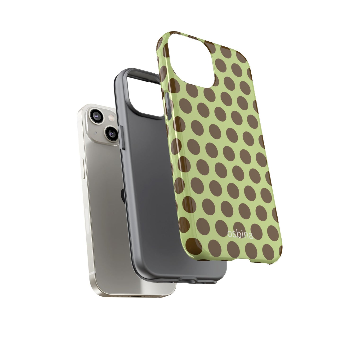 osbina | Chartreuse Cocoa Dots Phone Case | Color Edit Collection