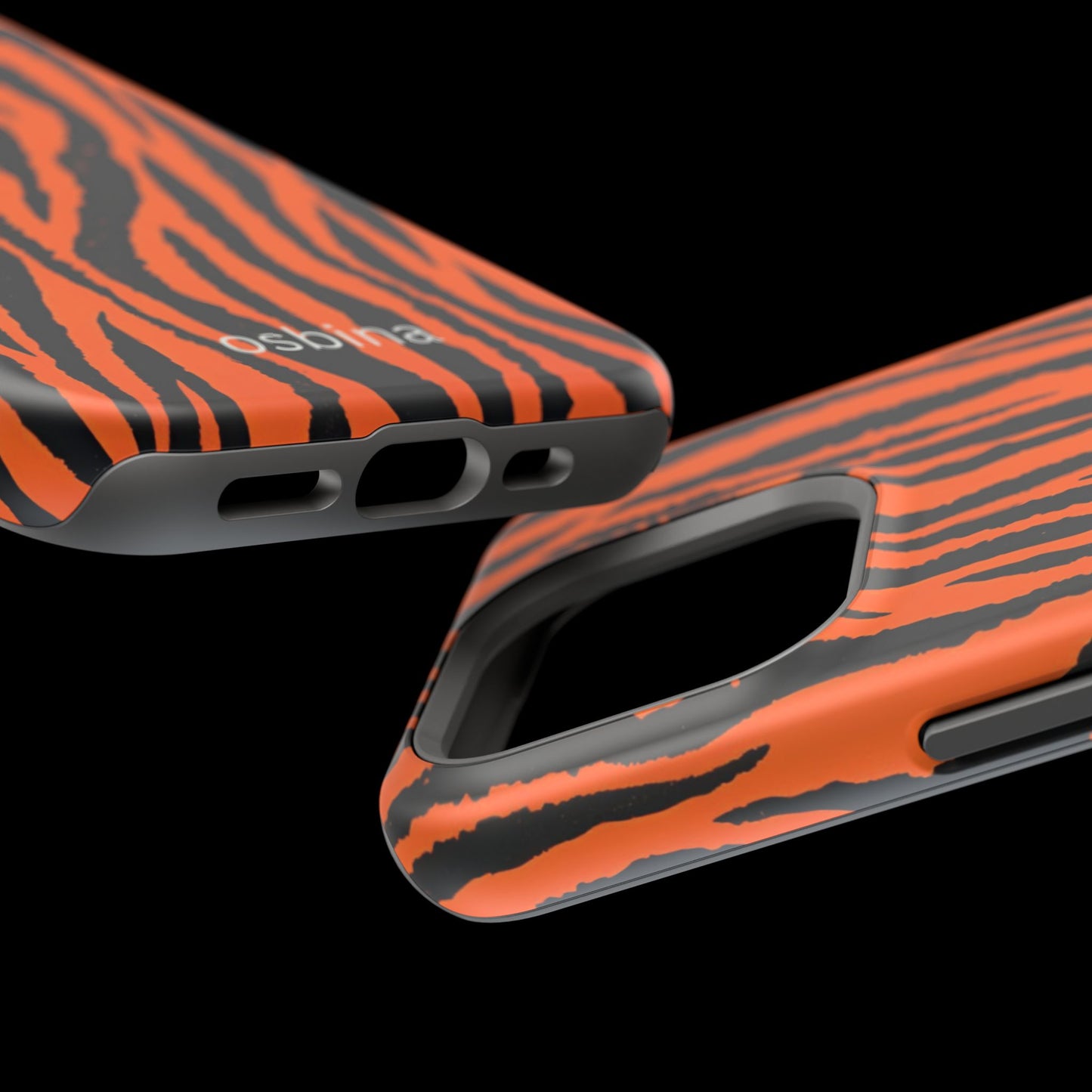 osbina | MagSafe Compatible for iPhone | Tiger, But Make It Chic — The Bengal Stripe Case in Orange + Black | The Season Collective