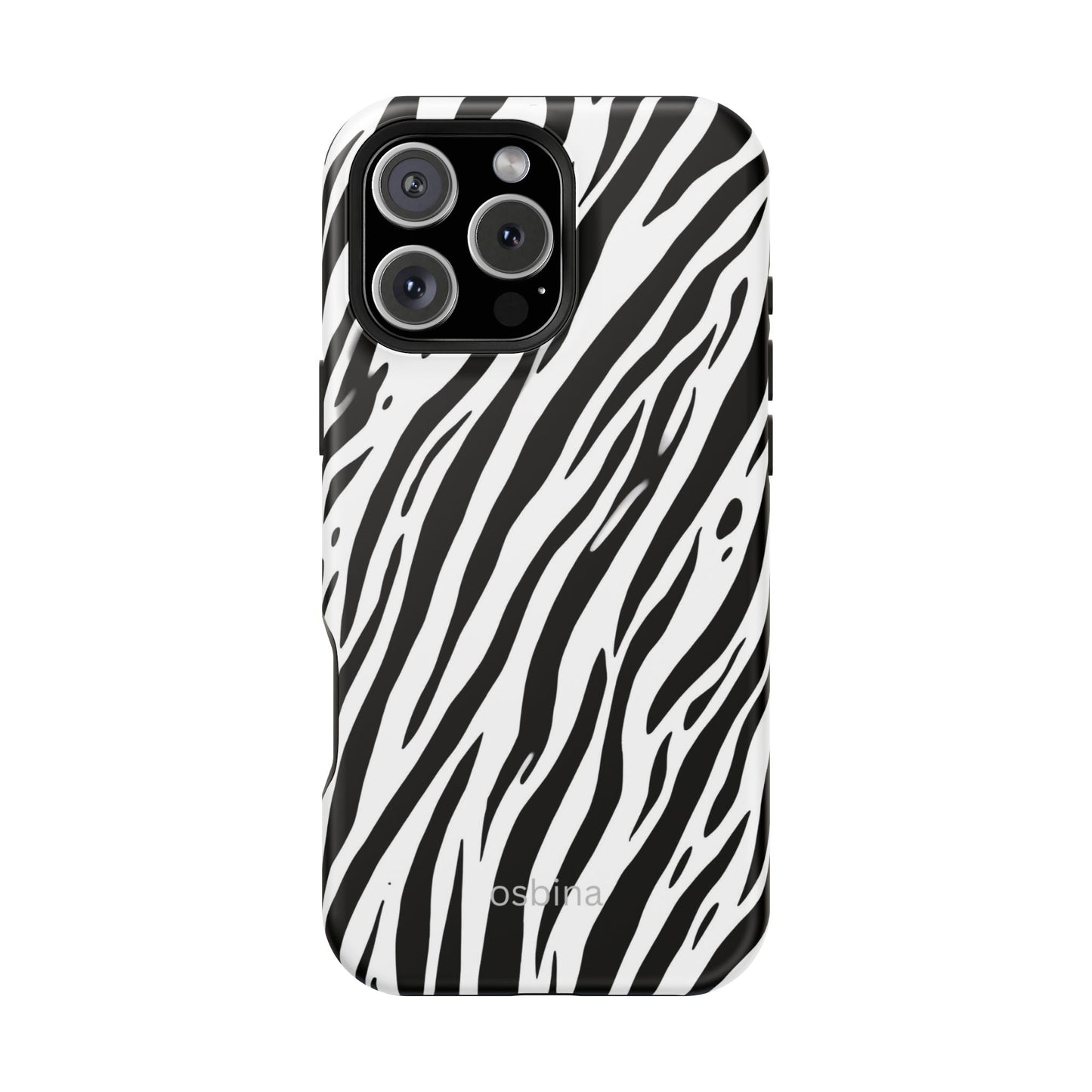 osbina | MagSafe Compatible for iPhone | The Bengal Bold Stripe Case in White + Black | The Season Collective