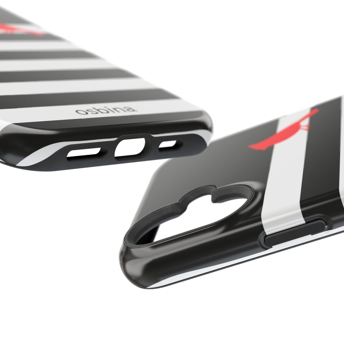 osbina | MagSafe compatible for iPhone | Redbird Edition Thinking of You Phone Case Black & White Stripe | Inspired By Collection