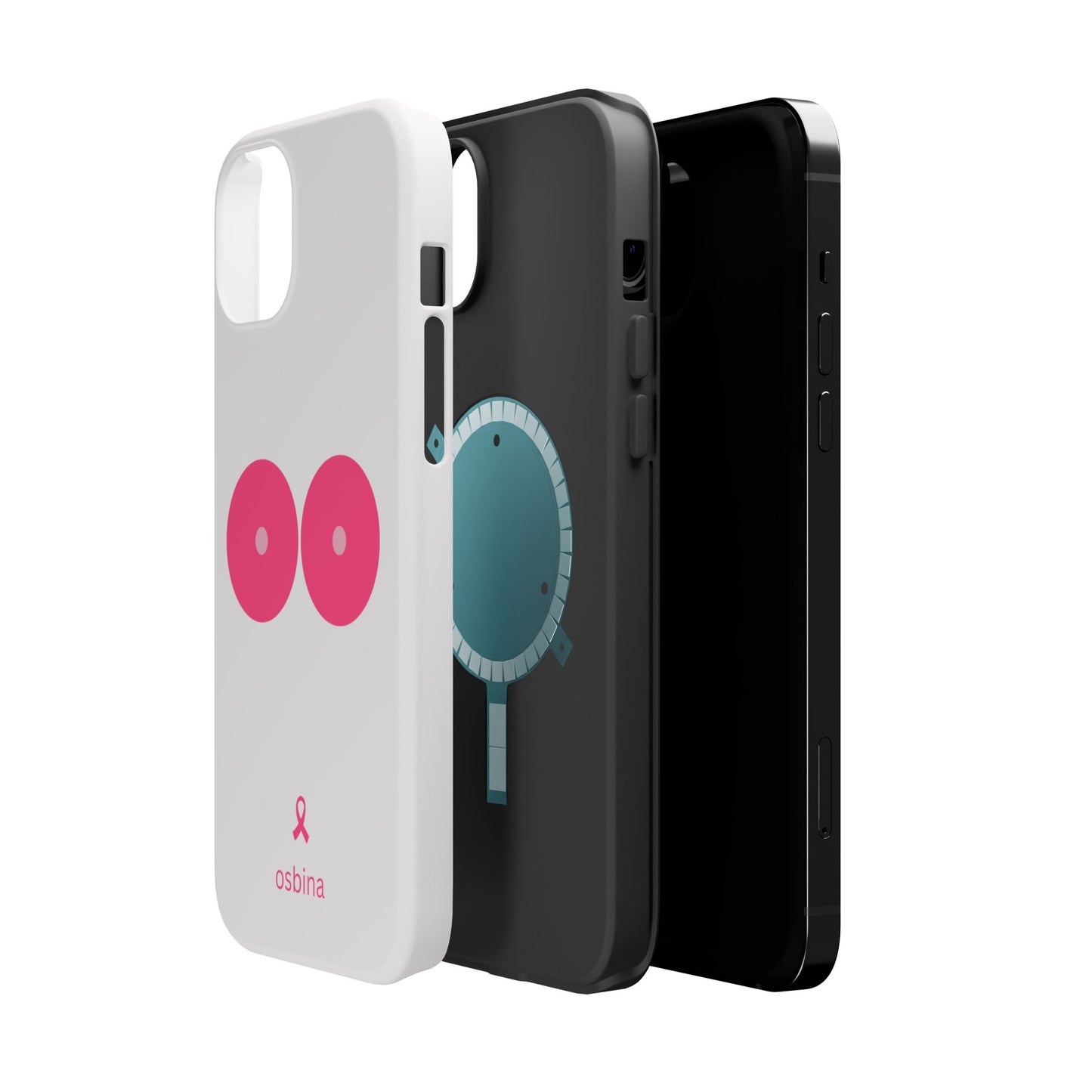 osbina | MagSafe compatible for iPhone | Limited Edition The Check Your Tatas Case in Light Pink + Soft Pink + Hot Pink | The Pink October Collection | Inspired By