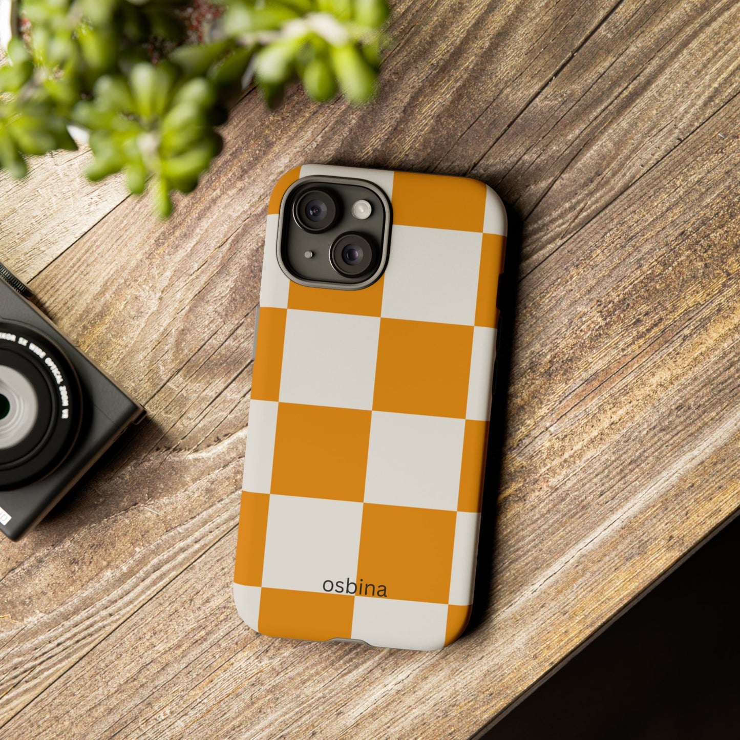 osbina | Check You Out — The Orange + White Check Case | The Season Collective