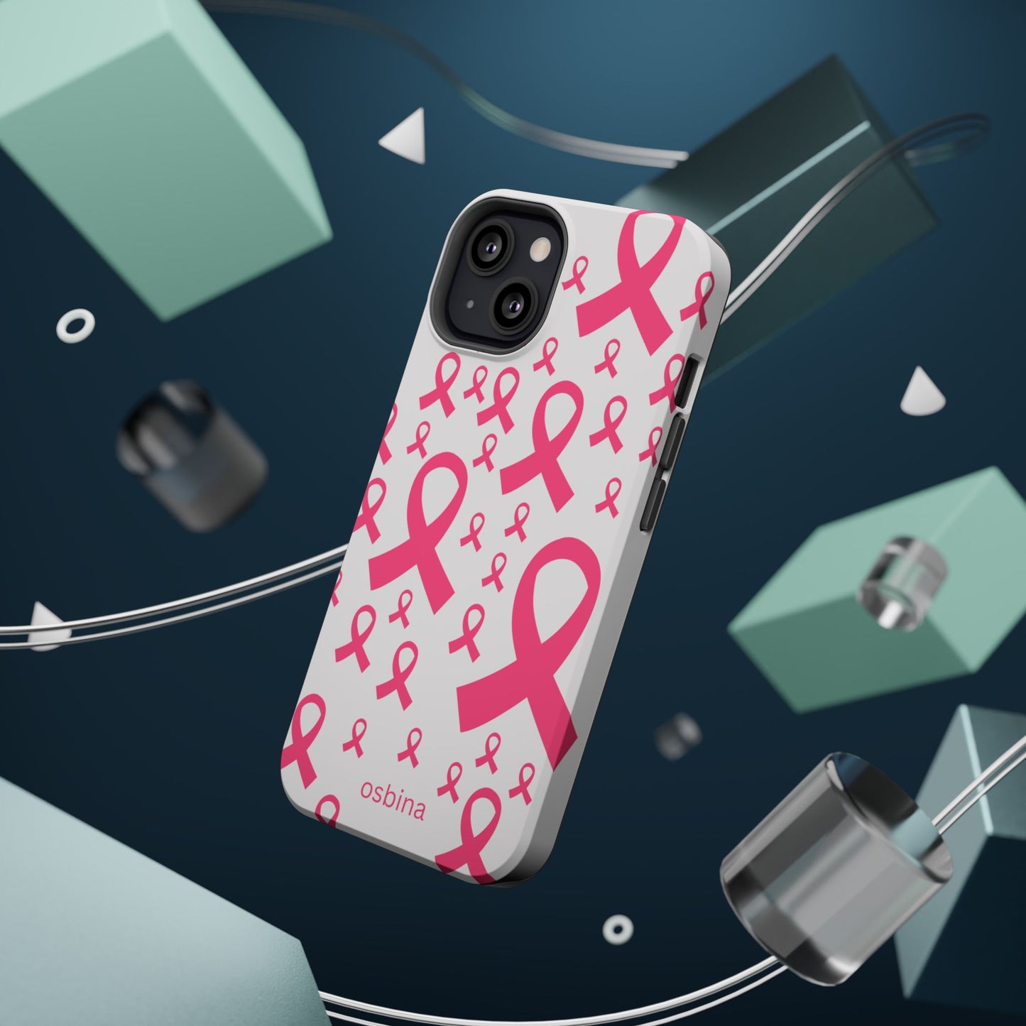 osbina | MagSafe compatible for iPhone | Limited Edition Strength in Ribbons Case in Light Pink + Soft Pink + Hot Pink | The Pink October Collection | Inspired By