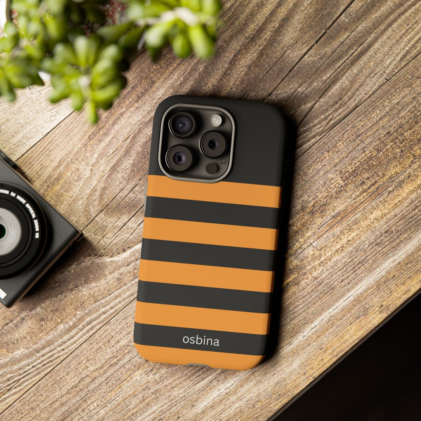 osbina | The Horizon Stripe Case in Black + Orange | The Season Collective