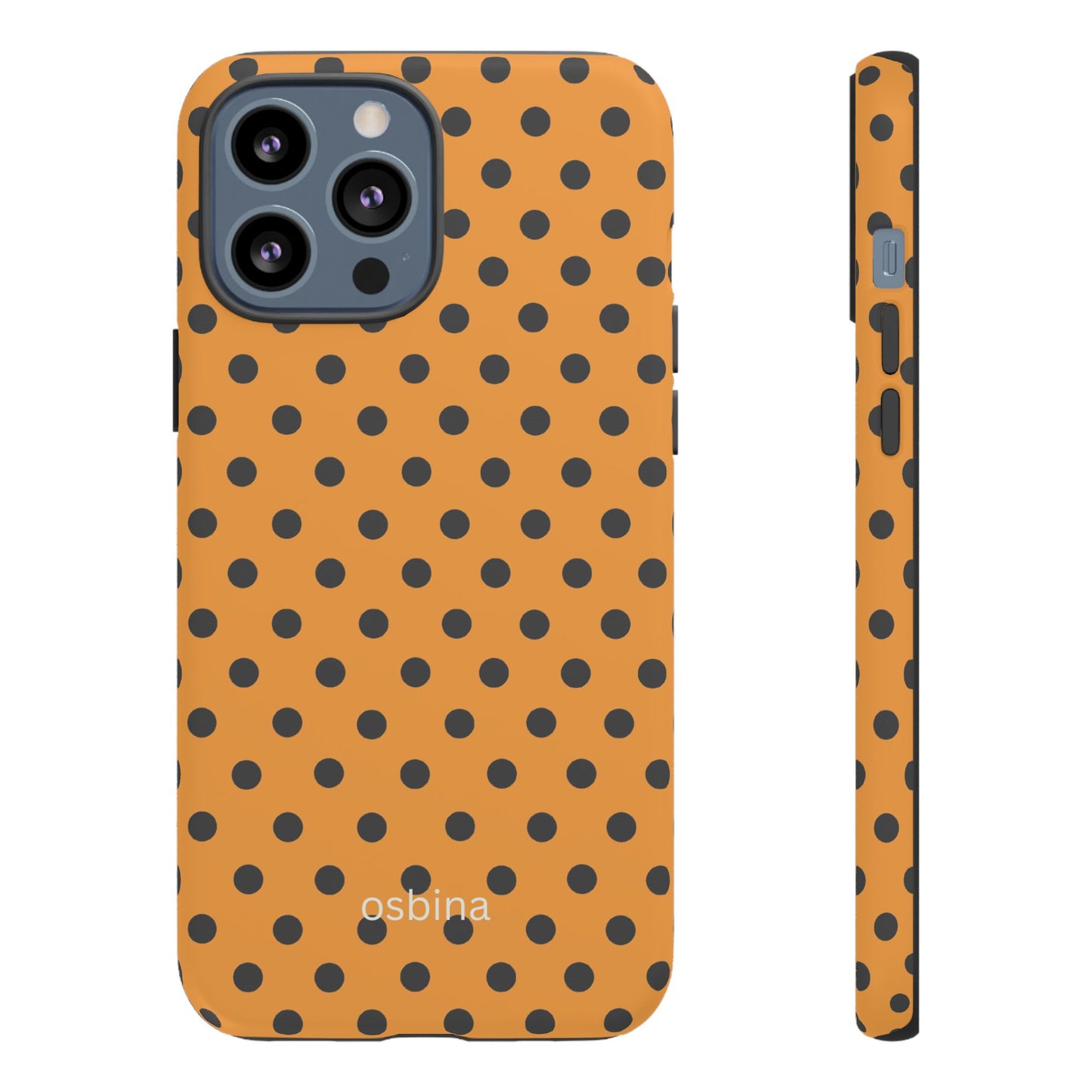 osbina | Spot On Chic — The Orange + Black Polka Dot Case | The Season Collective