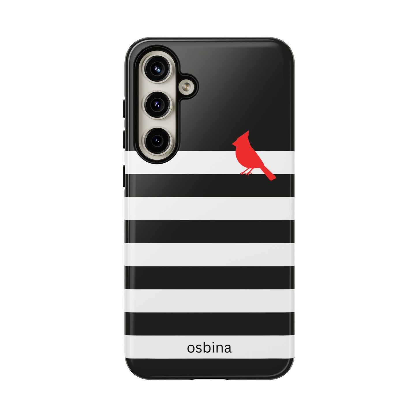 osbina | Redbird Edition Thinking of You Phone Case Black & White Stripe | Inspired By Collection