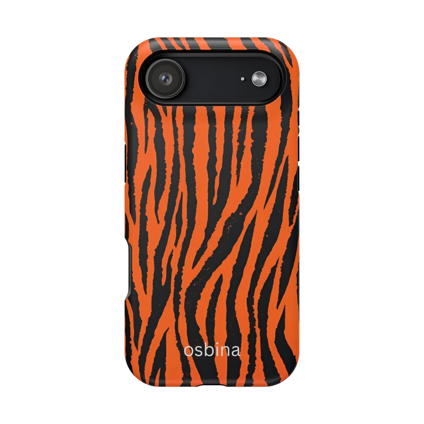 osbina | MagSafe Compatible for iPhone | Tiger, But Make It Chic — The Bengal Stripe Case in Orange + Black | The Season Collective