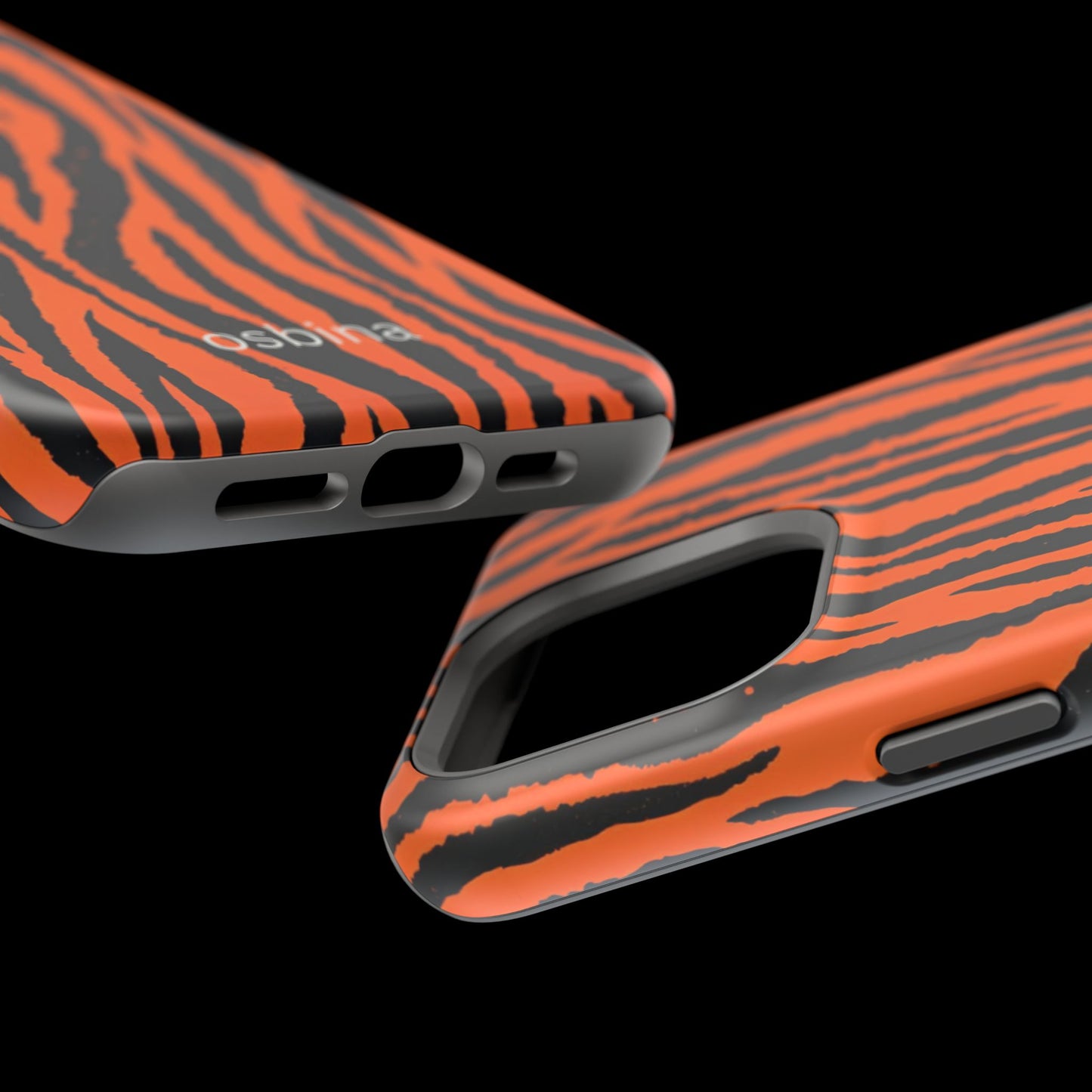 osbina | MagSafe Compatible for iPhone | Tiger, But Make It Chic — The Bengal Stripe Case in Orange + Black | The Season Collective