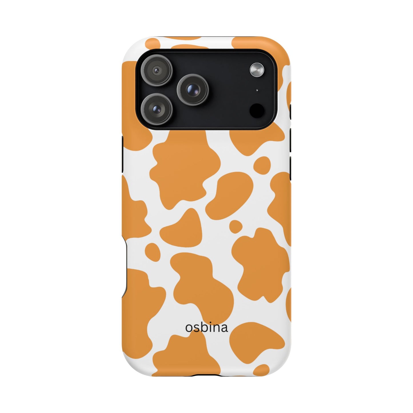osbina | MagSafe Compatible for iPhone | Holy Cow, It’s Chic — The Orange Cow Print Case | The Season Collective