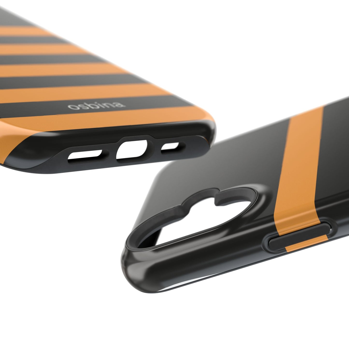 osbina | MagSafe Compatible for iPhone | The Horizon Stripe Case in Black + Orange | The Season Collective