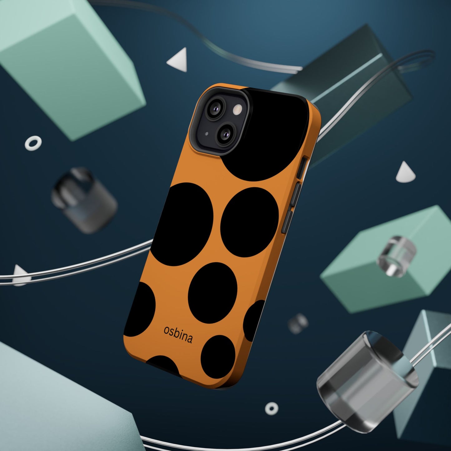 osbina | MagSafe Compatible for iPhone | The Bubble Statement Case in Orange + Black | The Season Collective
