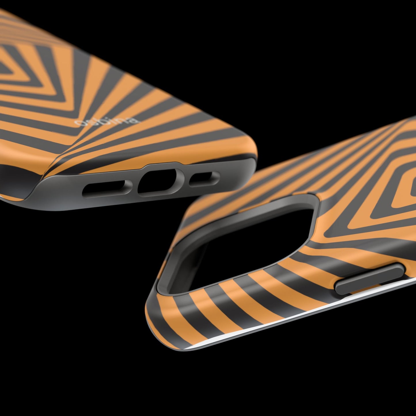 osbina | MagSafe Compatible for iPhone | Step Into the Zone — The Orange + Black Spiral Case | The Season Collective