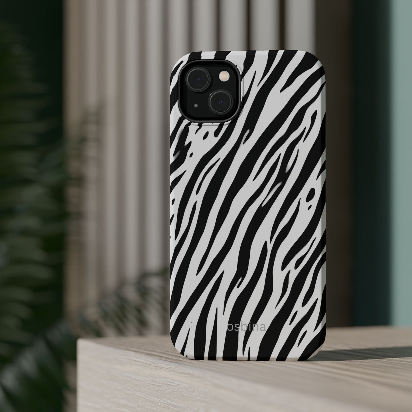 osbina | MagSafe Compatible for iPhone | The Bengal Bold Stripe Case in White + Black | The Season Collective