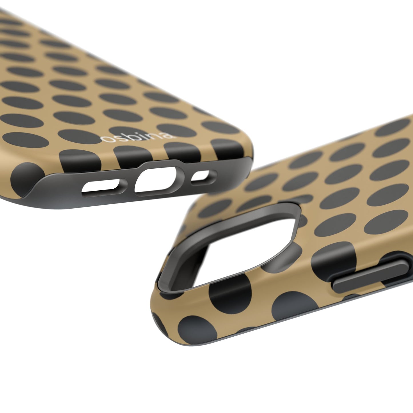 osbina | MagSafe compatible for iPhone | Camel Noir Dots Phone Case | Modern Muse Collection