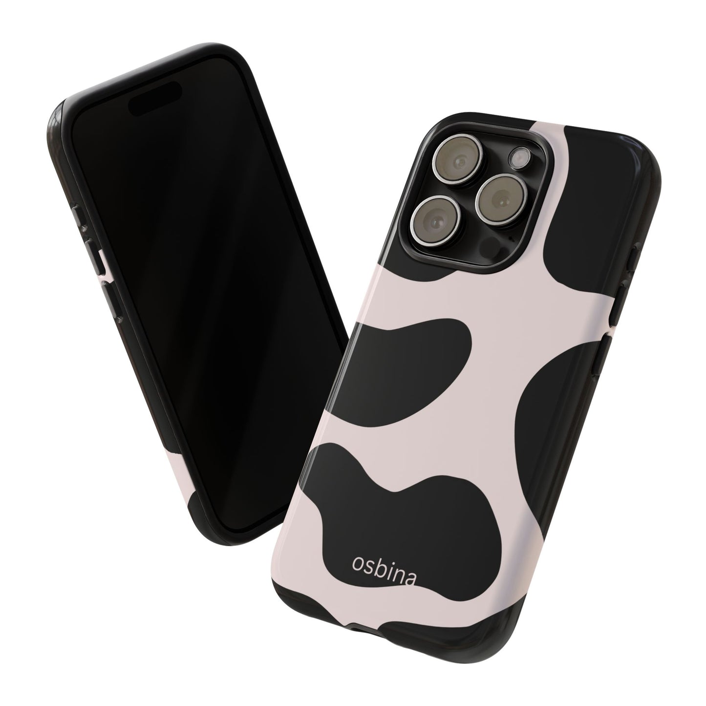 osbina | Prairie Chic Pink & Black Cow Print Phone Case | Modern Muse Collection