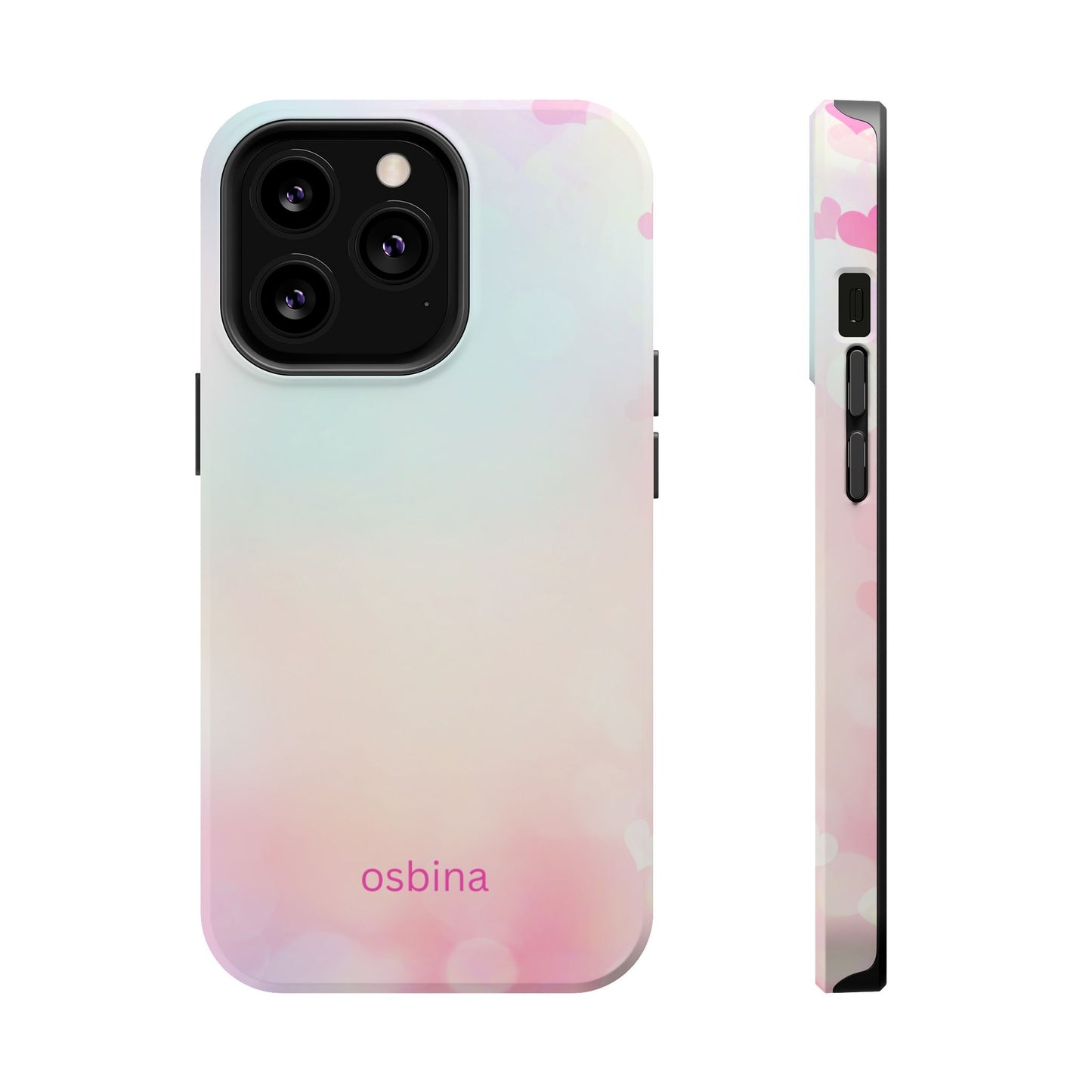 osbina | MagSafe compatible for iPhone | The Cotton Candy Hearts Case | YAYOU Collection Supporting Shine Like Sable