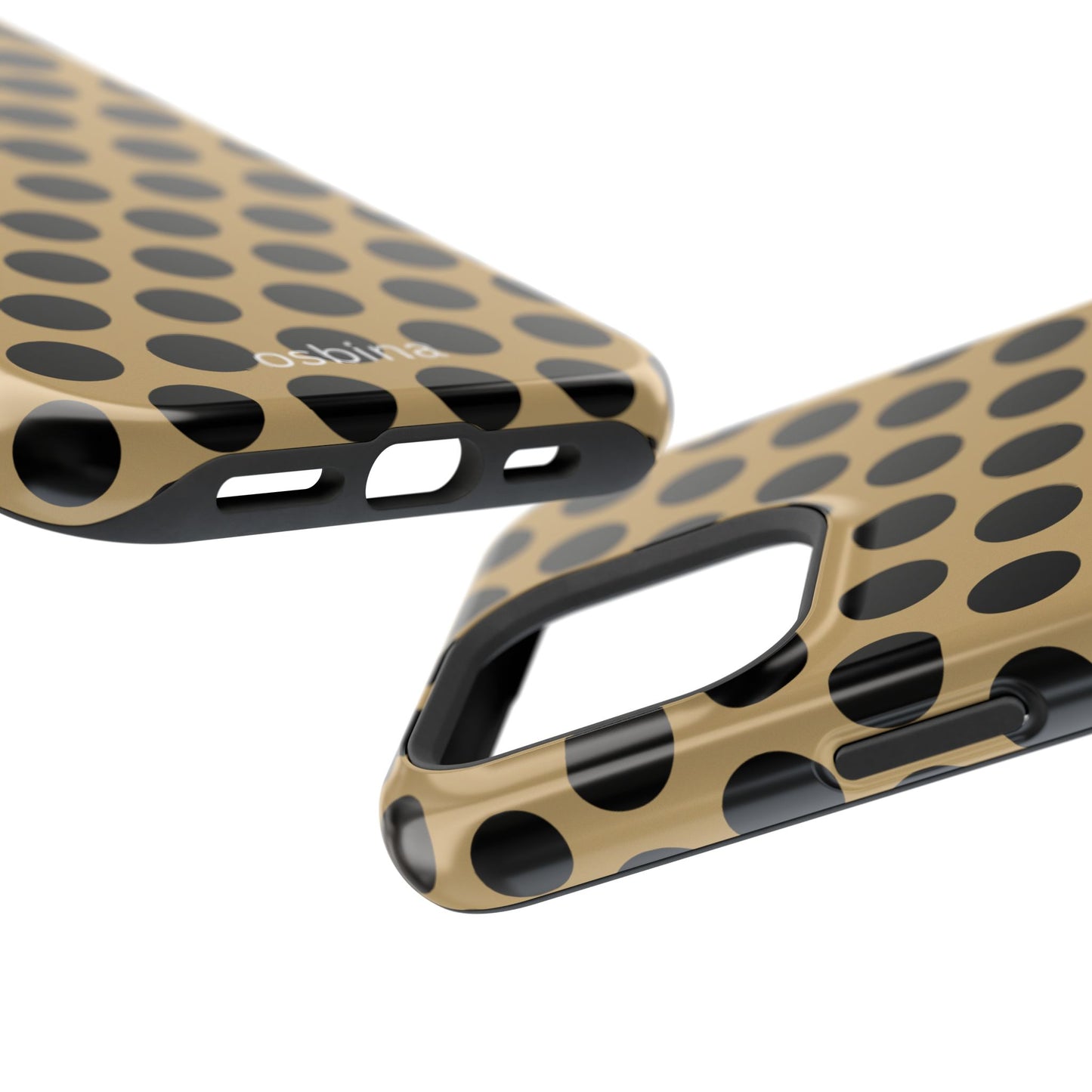 osbina | MagSafe compatible for iPhone | Camel Noir Dots Phone Case | Modern Muse Collection