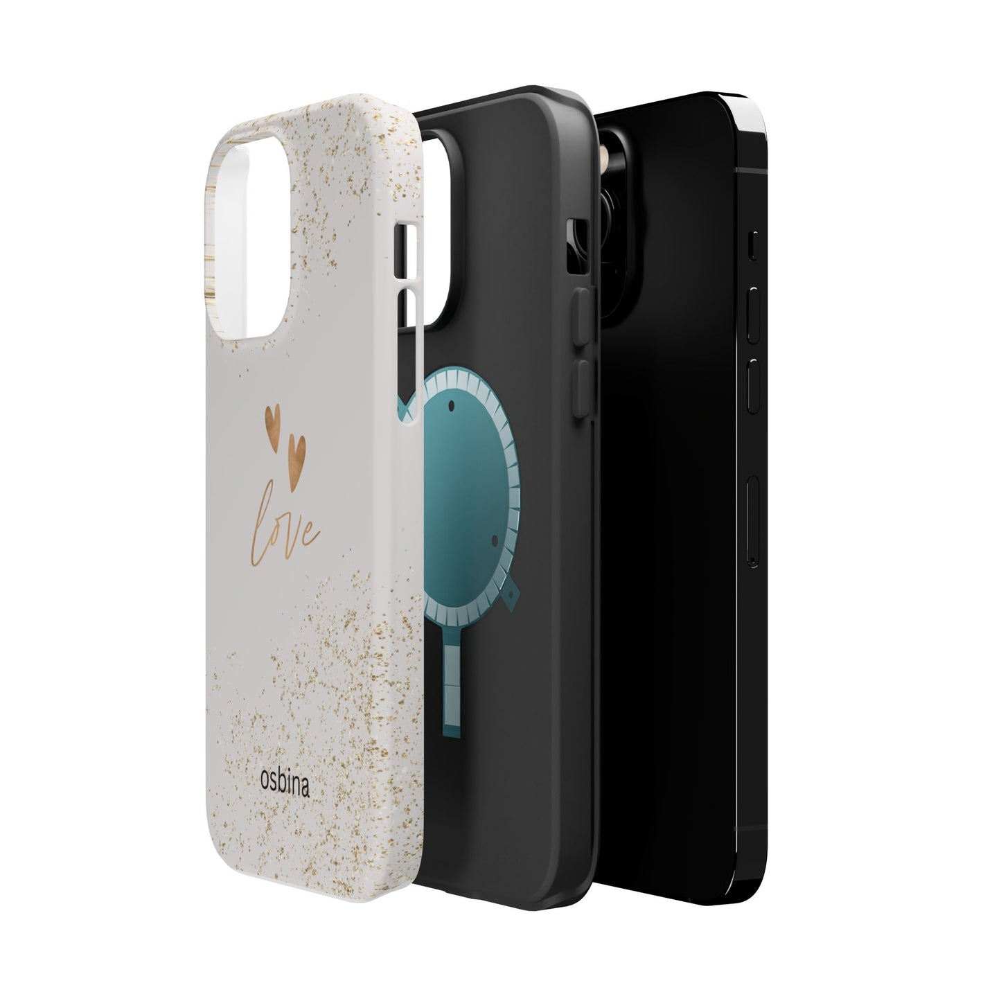 osbina | MagSafe compatible for iPhone | Golden Amour Phone Case | Modern Muse Collection