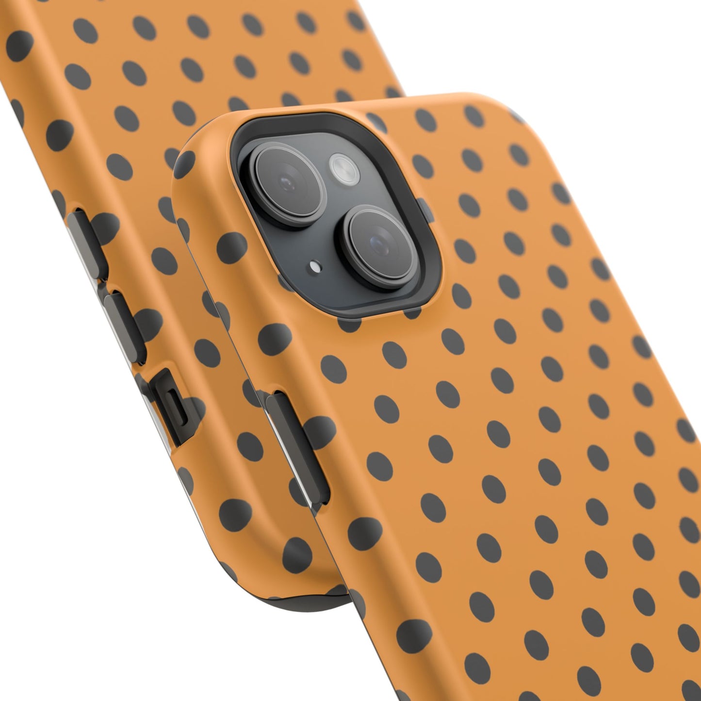 osbina | MagSafe Compatible for iPhone | Spot On Chic — The Orange + Black Polka Dot Case | The Season Collective