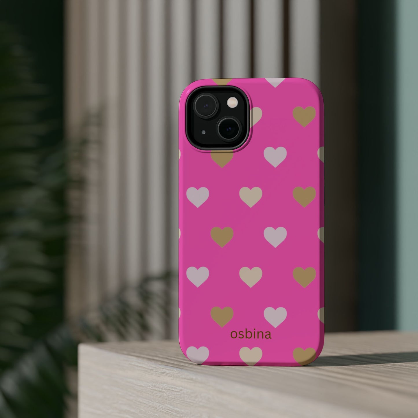 osbina | MagSafe compatible for iPhone | The Golden Hour Hearts Case | YAYOU Collection Supporting Shine Like Sable