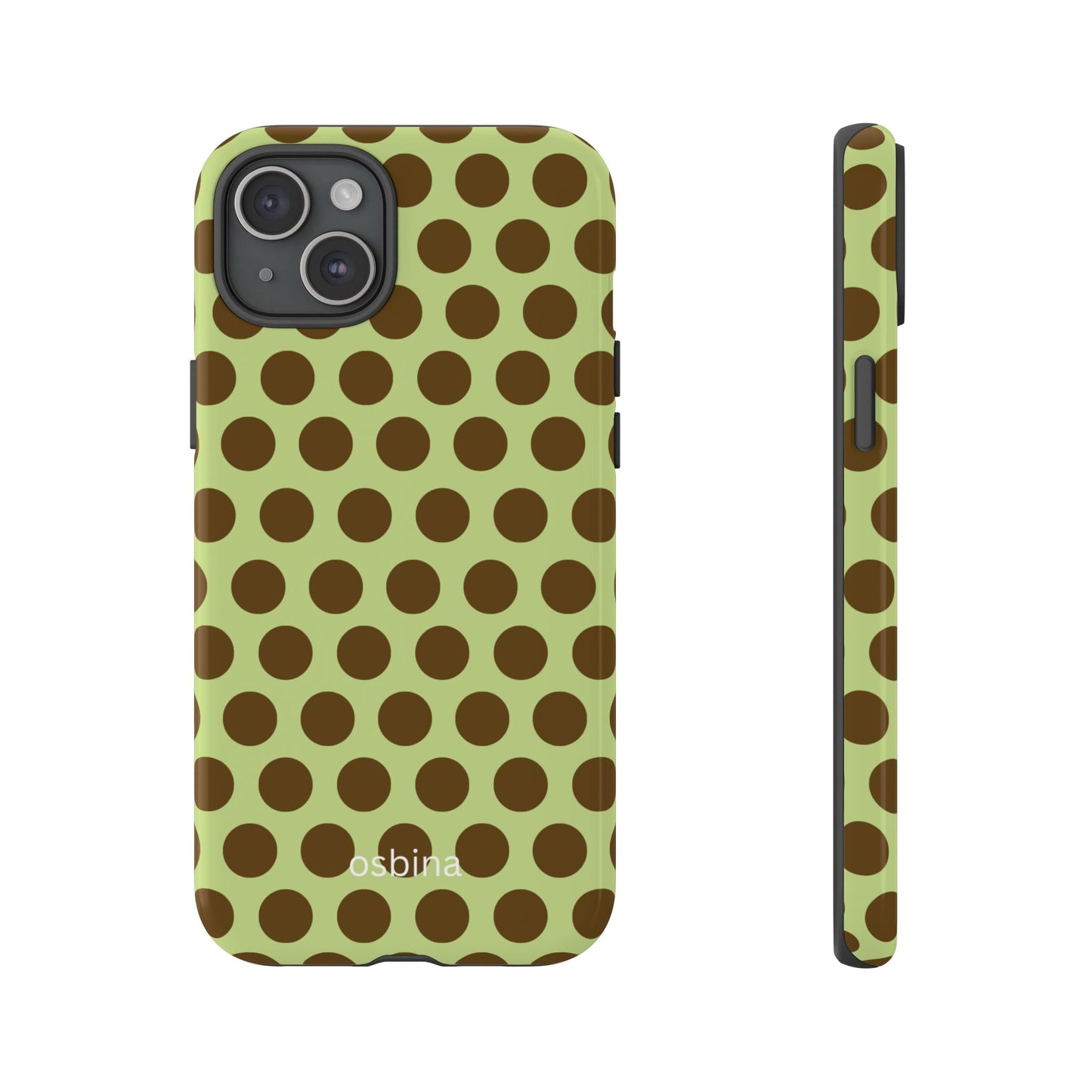 osbina | Chartreuse Cocoa Dots Phone Case | Color Edit Collection
