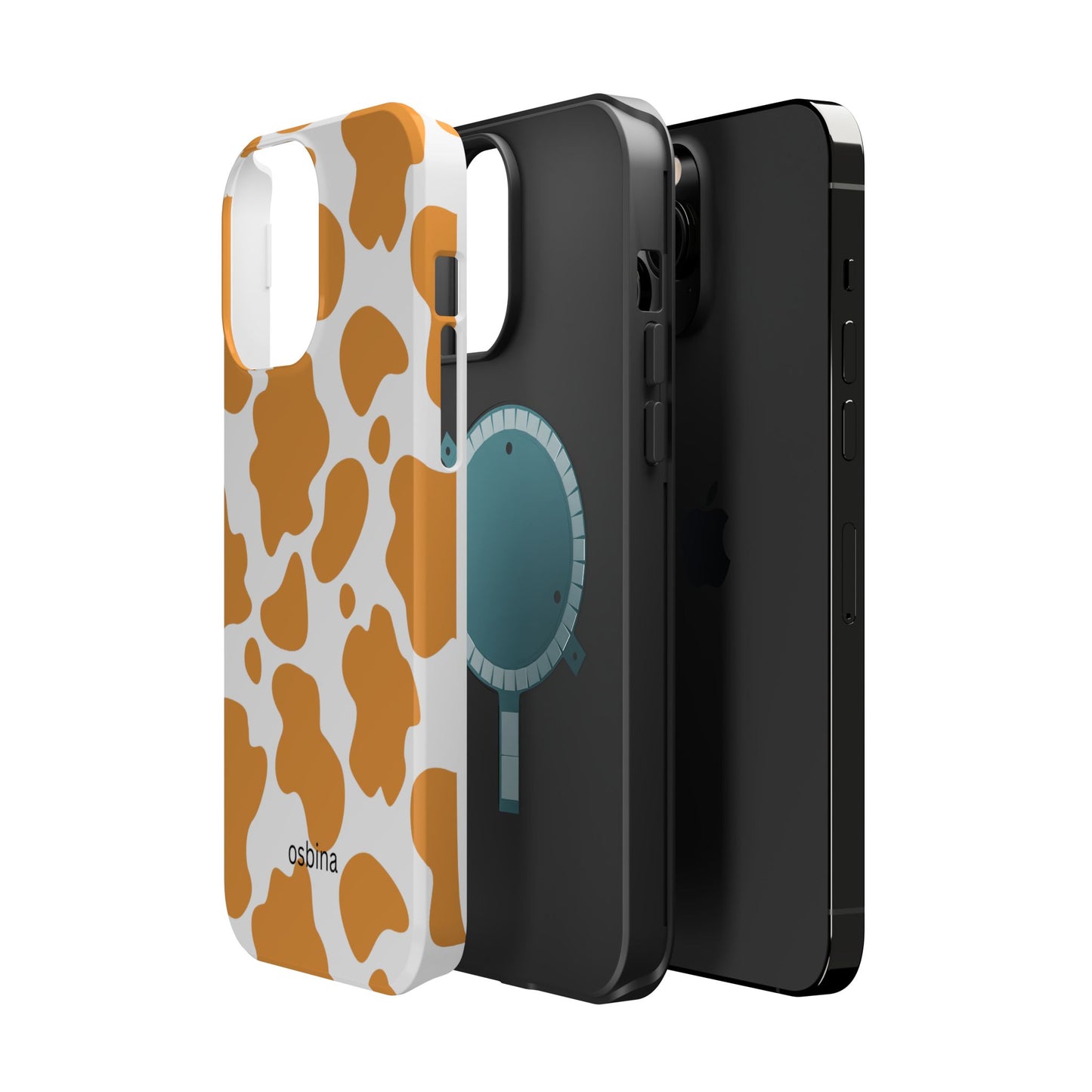osbina | MagSafe Compatible for iPhone | Holy Cow, It’s Chic — The Orange Cow Print Case | The Season Collective