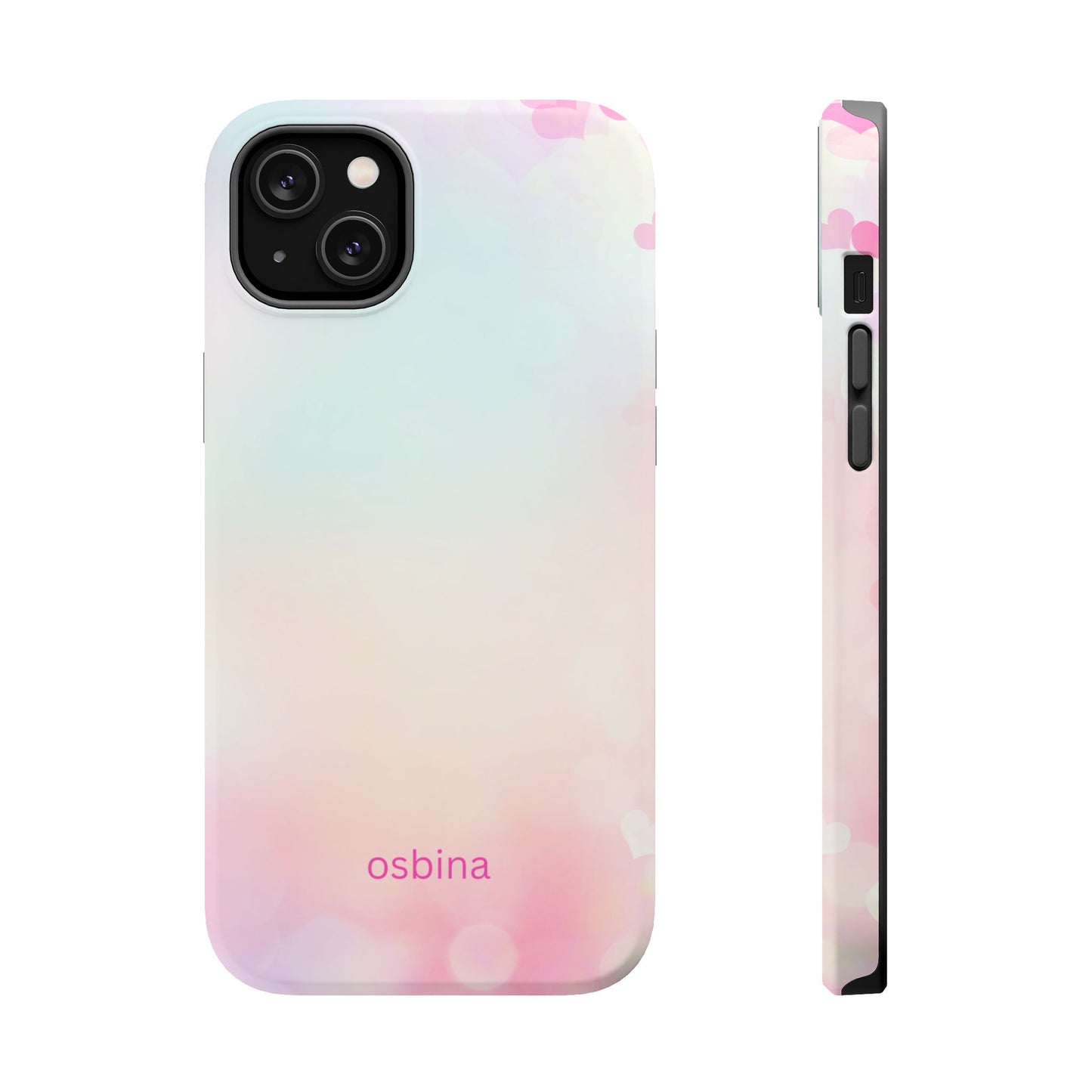 osbina | MagSafe compatible for iPhone | The Cotton Candy Hearts Case | YAYOU Collection Supporting Shine Like Sable
