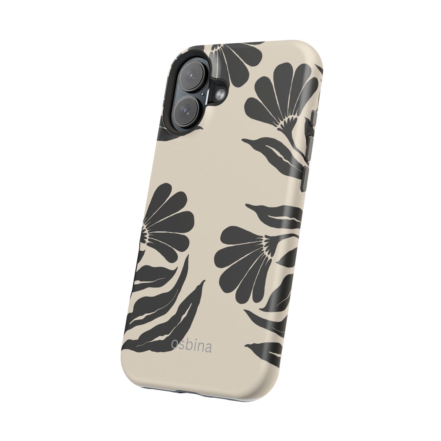 osbina | MagSafe compatible for iPhone | Obsidian Bloom Flower Phone Case | Modern Muse Collection