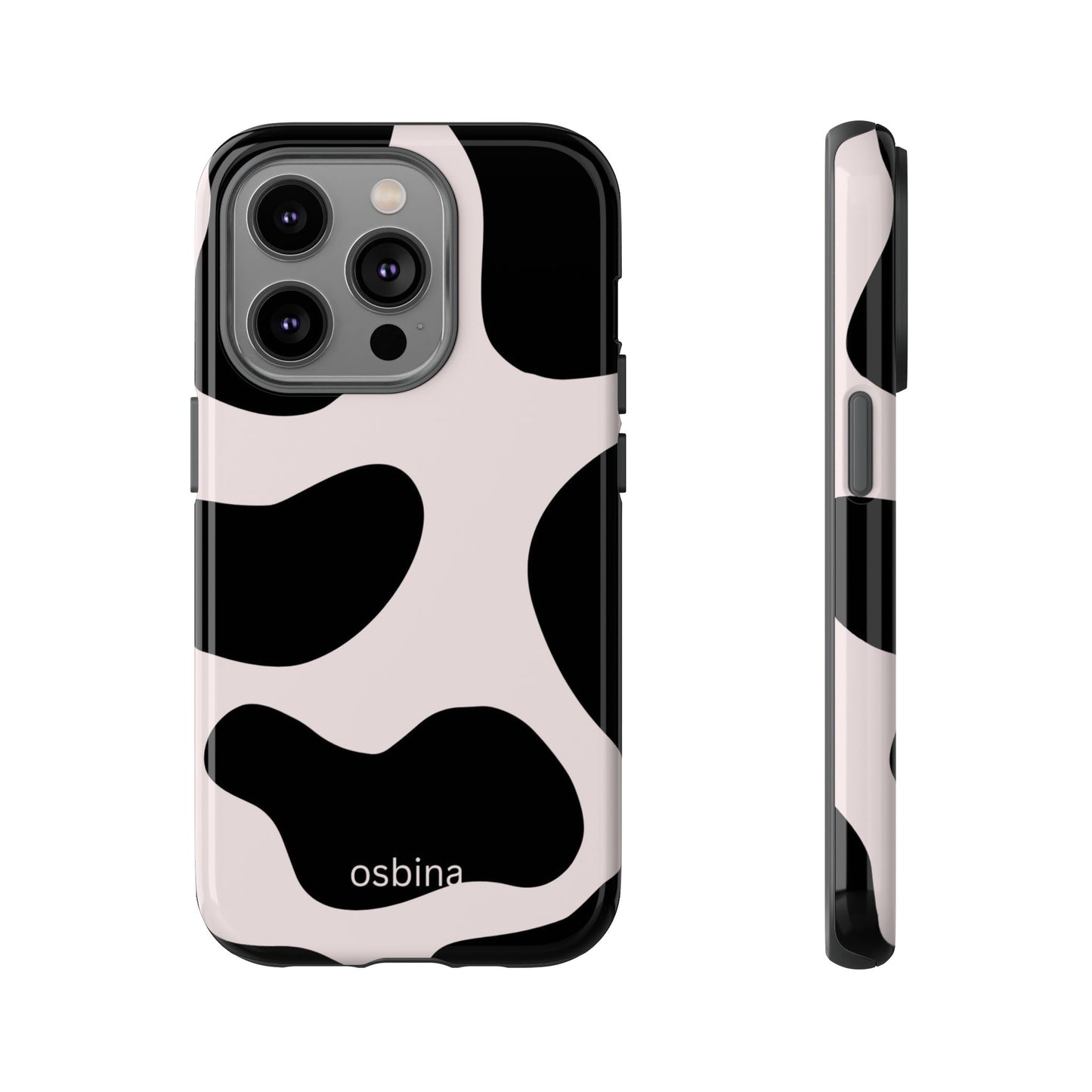 osbina | Prairie Chic Pink & Black Cow Print Phone Case | Modern Muse Collection