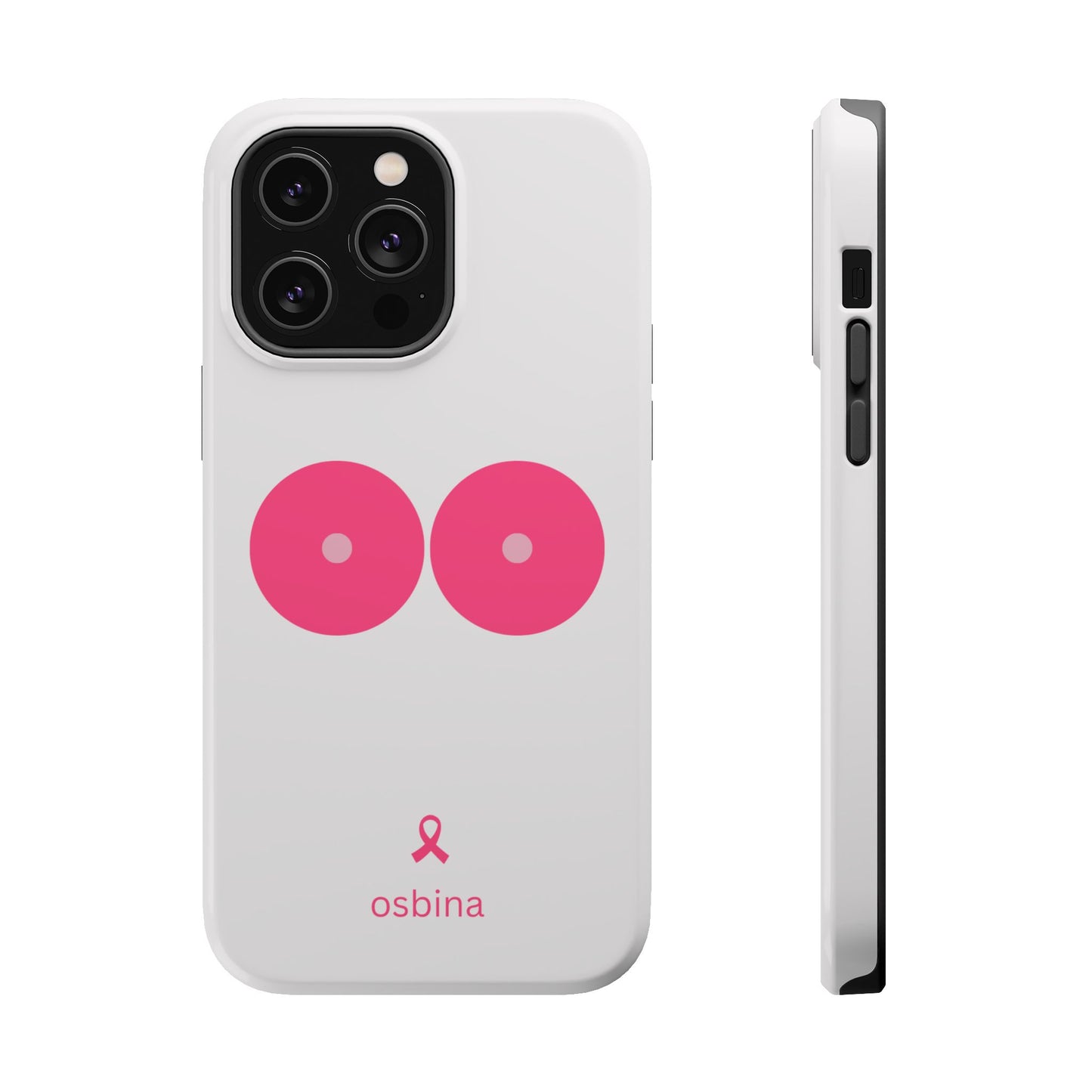 osbina | MagSafe compatible for iPhone | Limited Edition The Check Your Tatas Case in Light Pink + Soft Pink + Hot Pink | The Pink October Collection | Inspired By