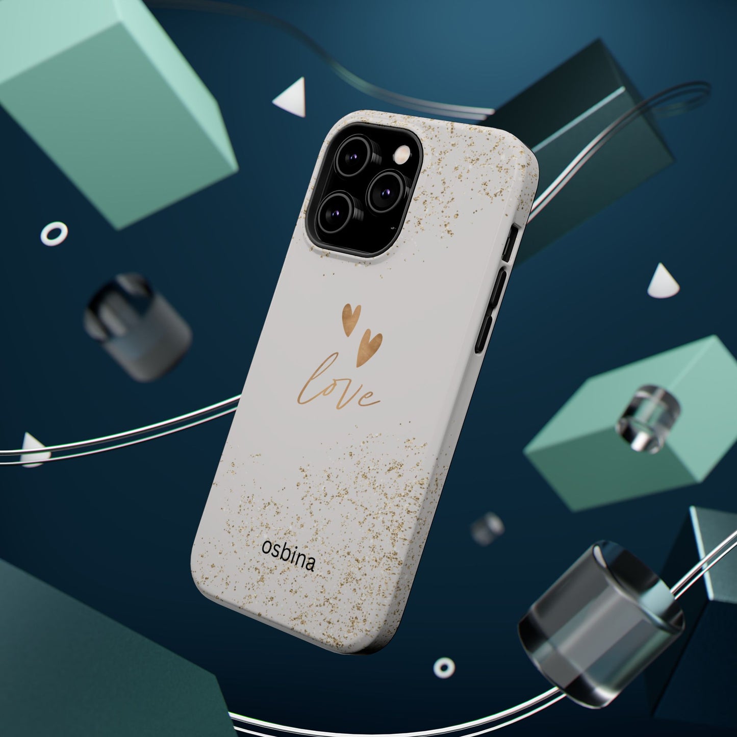 osbina | MagSafe compatible for iPhone | Golden Amour Phone Case | Modern Muse Collection