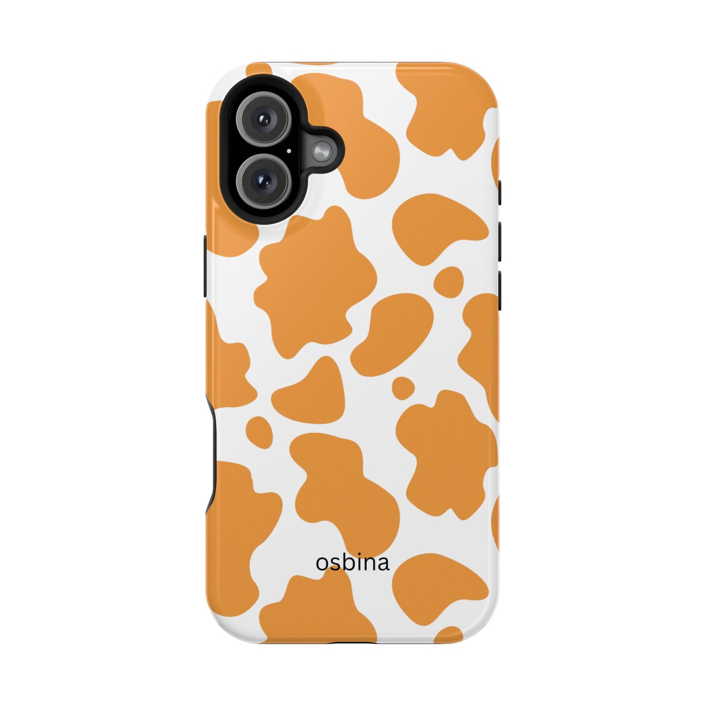 osbina | MagSafe Compatible for iPhone | Holy Cow, It’s Chic — The Orange Cow Print Case | The Season Collective