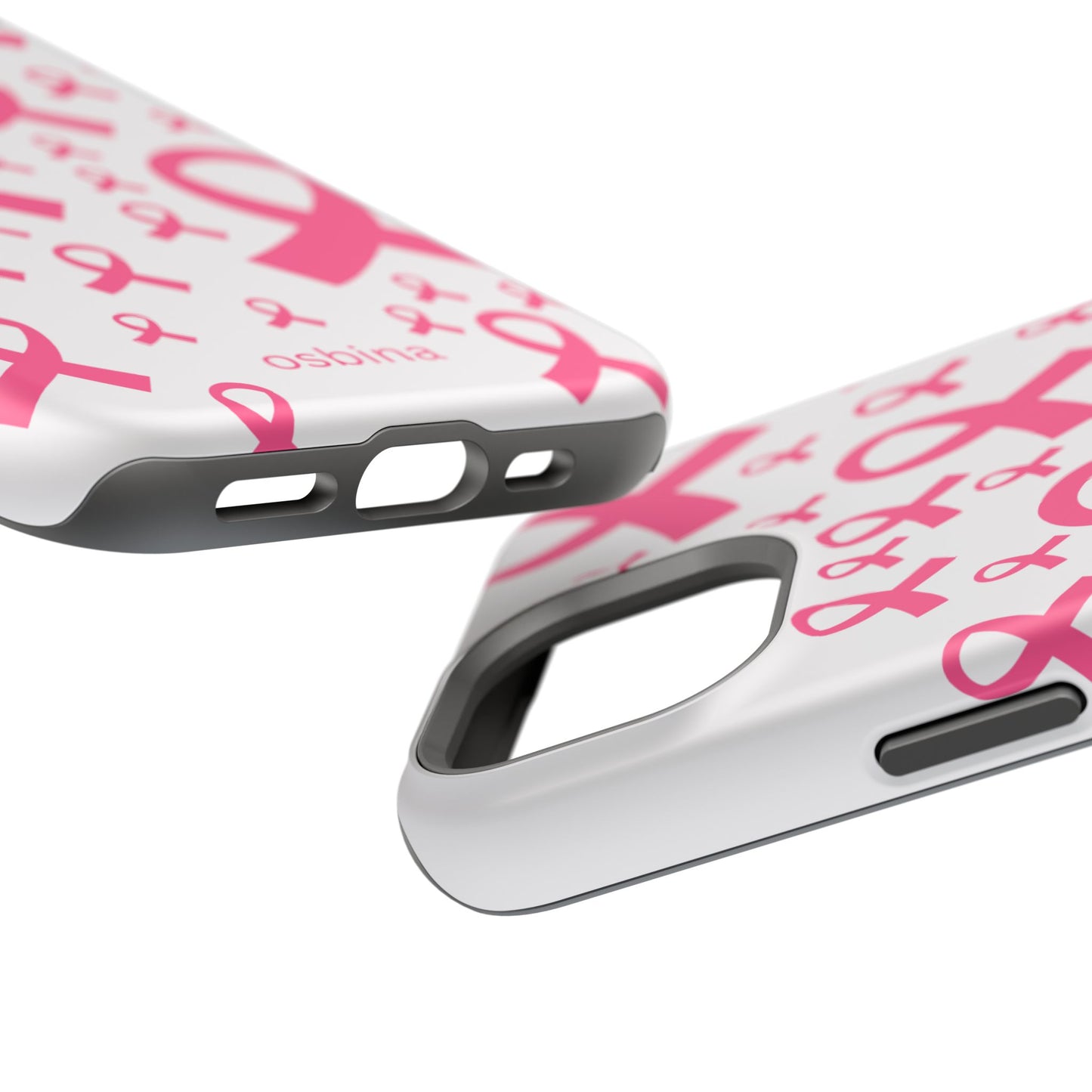 osbina | MagSafe compatible for iPhone | Limited Edition Strength in Ribbons Case in Light Pink + Soft Pink + Hot Pink | The Pink October Collection | Inspired By