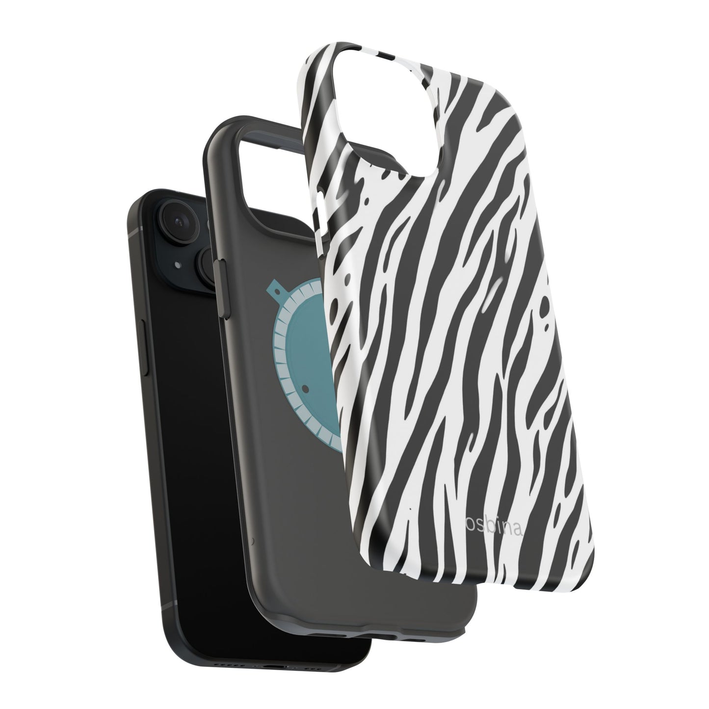 osbina | MagSafe Compatible for iPhone | The Bengal Bold Stripe Case in White + Black | The Season Collective